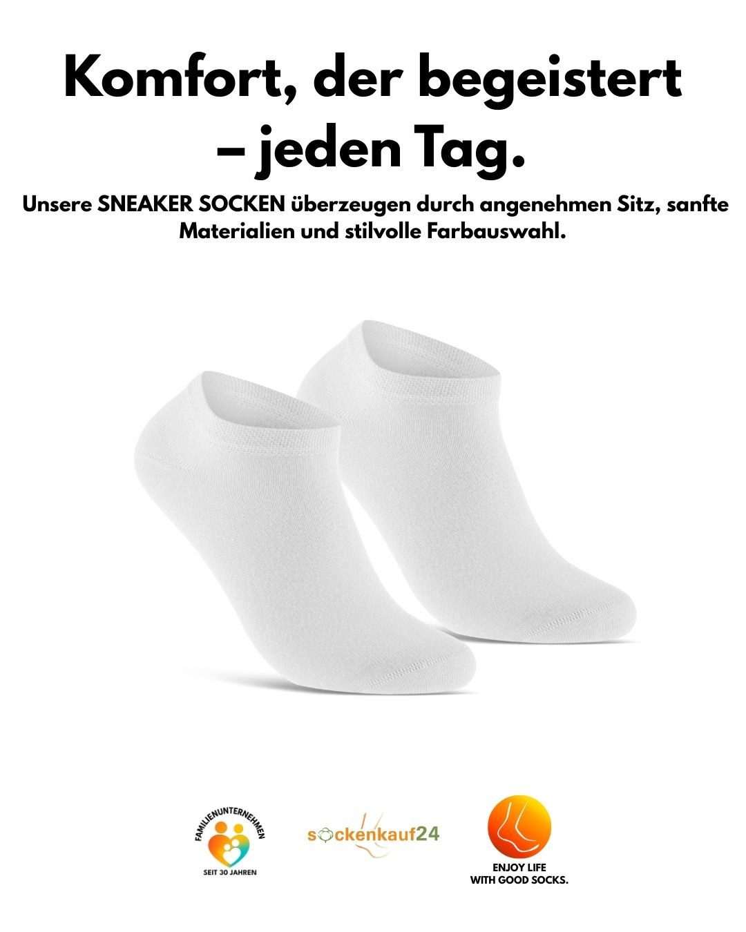 sockenkauf24 Sneakersocken Premium Sneaker Socken Herren & Damen mit Komfortbund ohne Gummidruck (Weiß, 10-Paar, 47-50) atmungsaktive gekämmte Baumwolle, ohne Naht, Exclusive Line