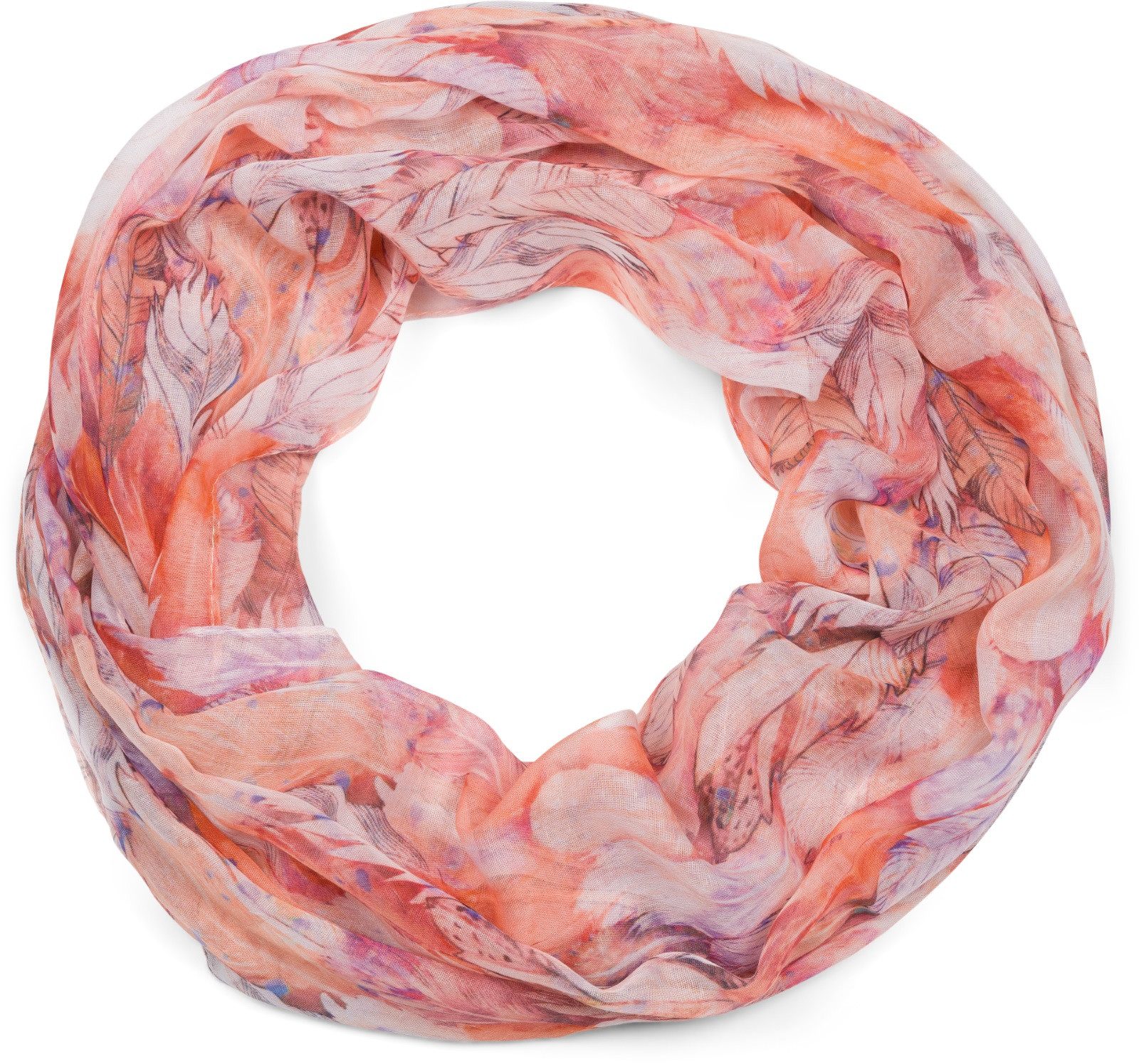 Loop Loop mit bunten Federn