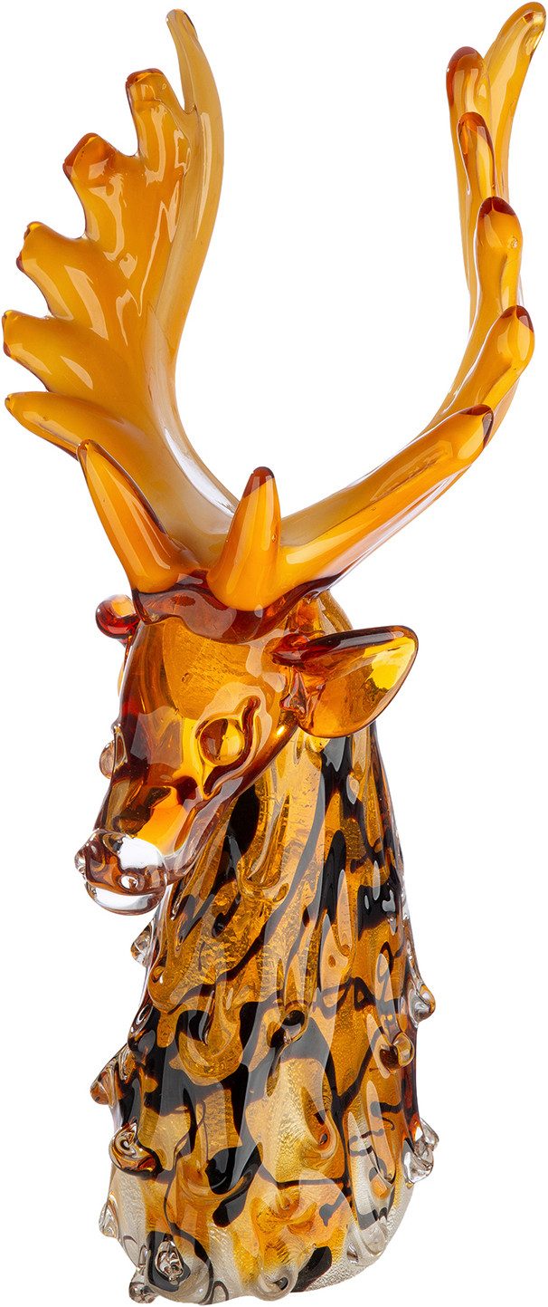 GILDE Skulptur Figur Elch Elke orange (1 St), Elch Tierfigur Glasfigur Designobjekt Winterdeko skandinavisch
