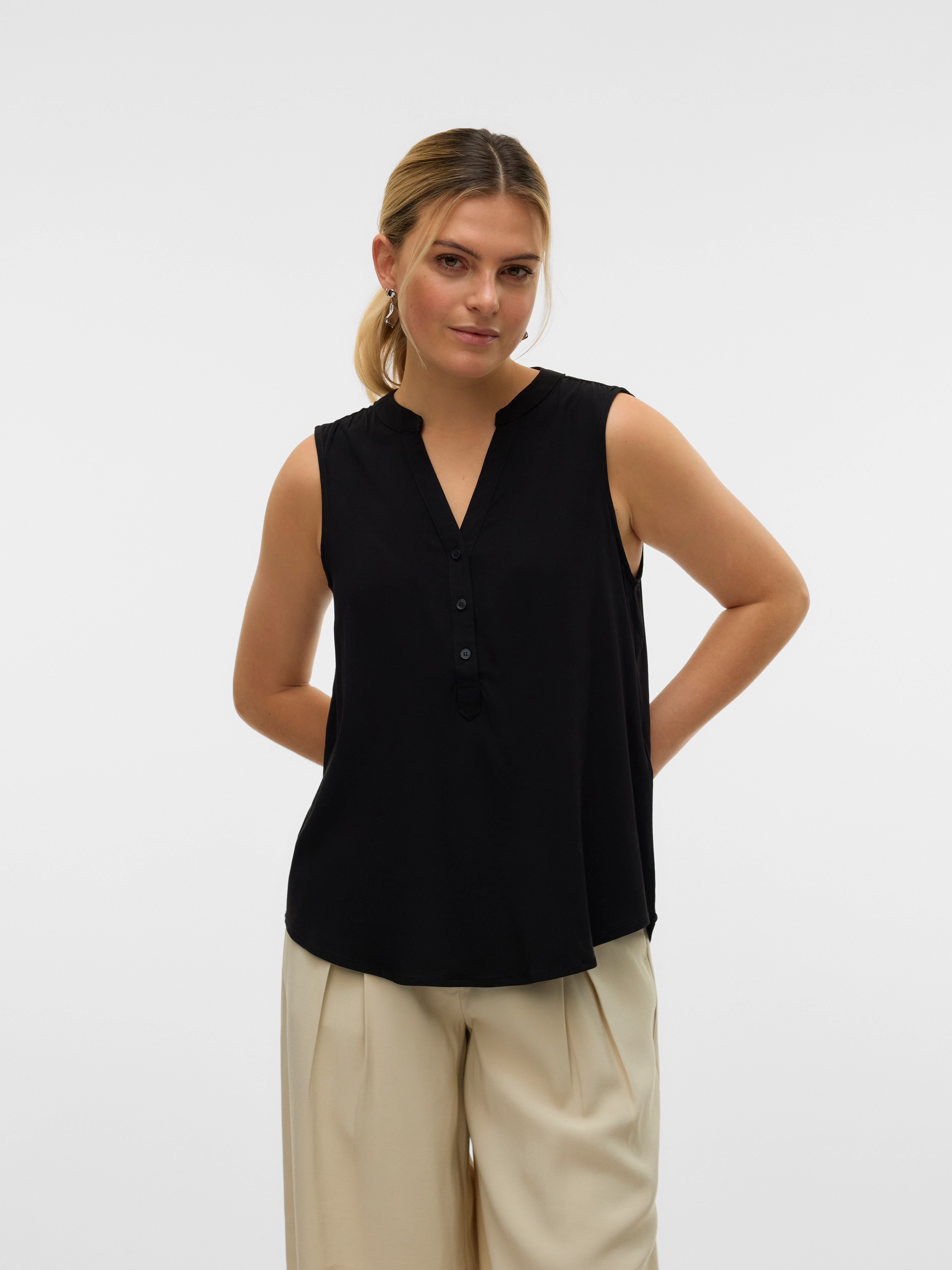 Vero Moda Blusentop VMBELLA SL V-NECK günstig online kaufen