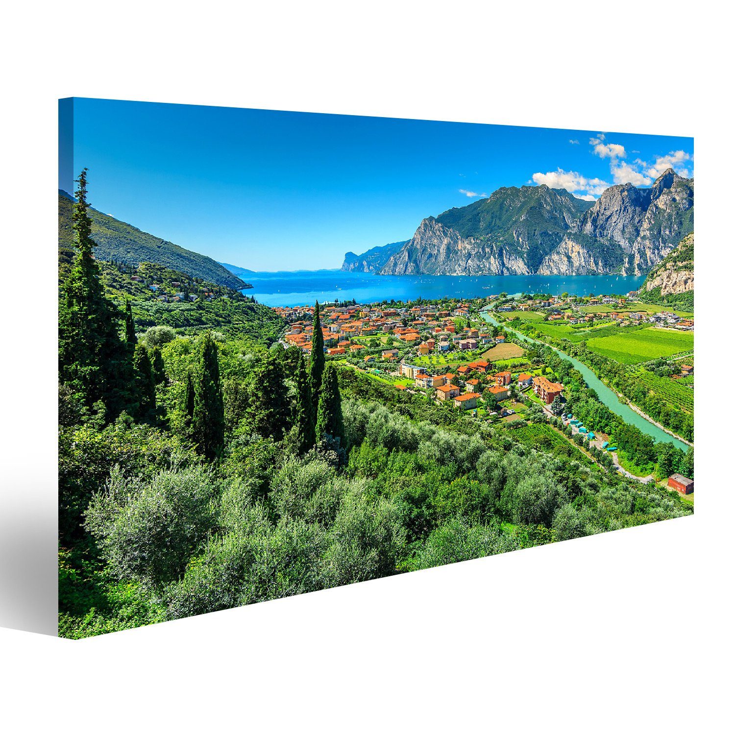 islandburner Leinwandbild Bild auf Leinwand Schöner sonniger Tag Gardasee Torbole Italien Europa