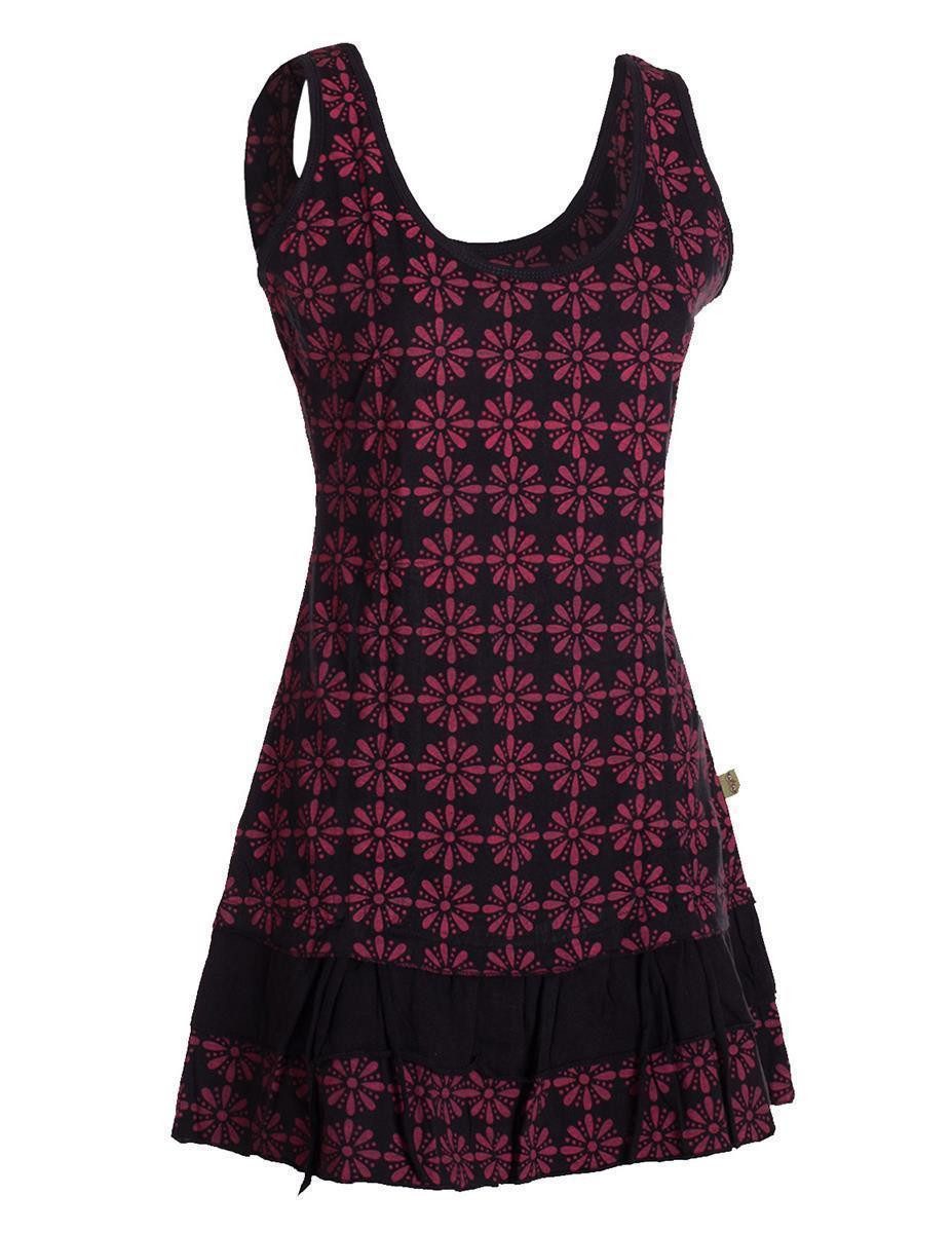 Vishes Sommerkleid Damen Lagen-Look Träger-Kleid Jersey-Tunika Sommerkleid Elfen, Ethno, Hippie Style