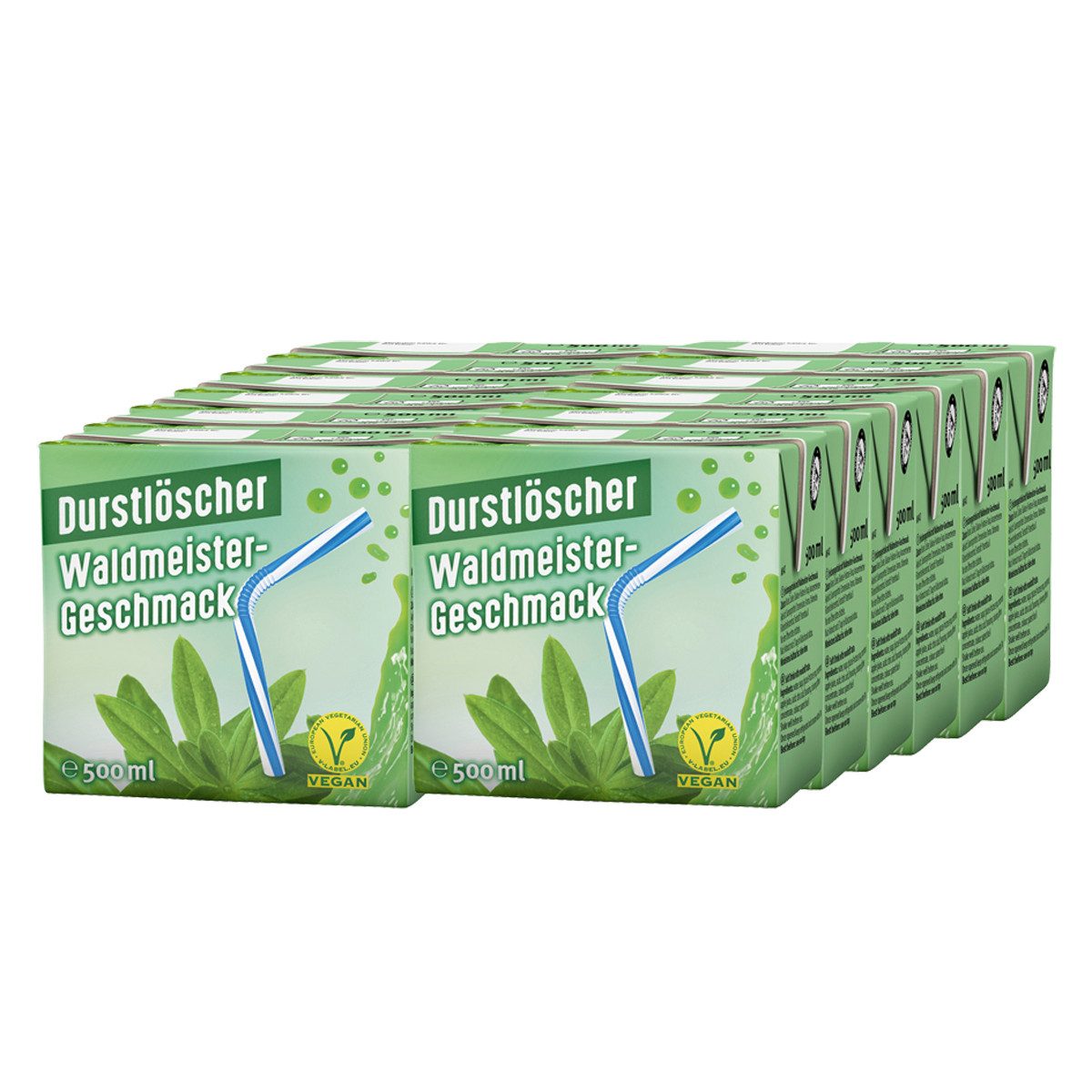 DURSTLOESCHER Softgetränk, Durstlöscher Waldmeister Fruchtsafterfrischungsgetränk 500ml 12er Pack