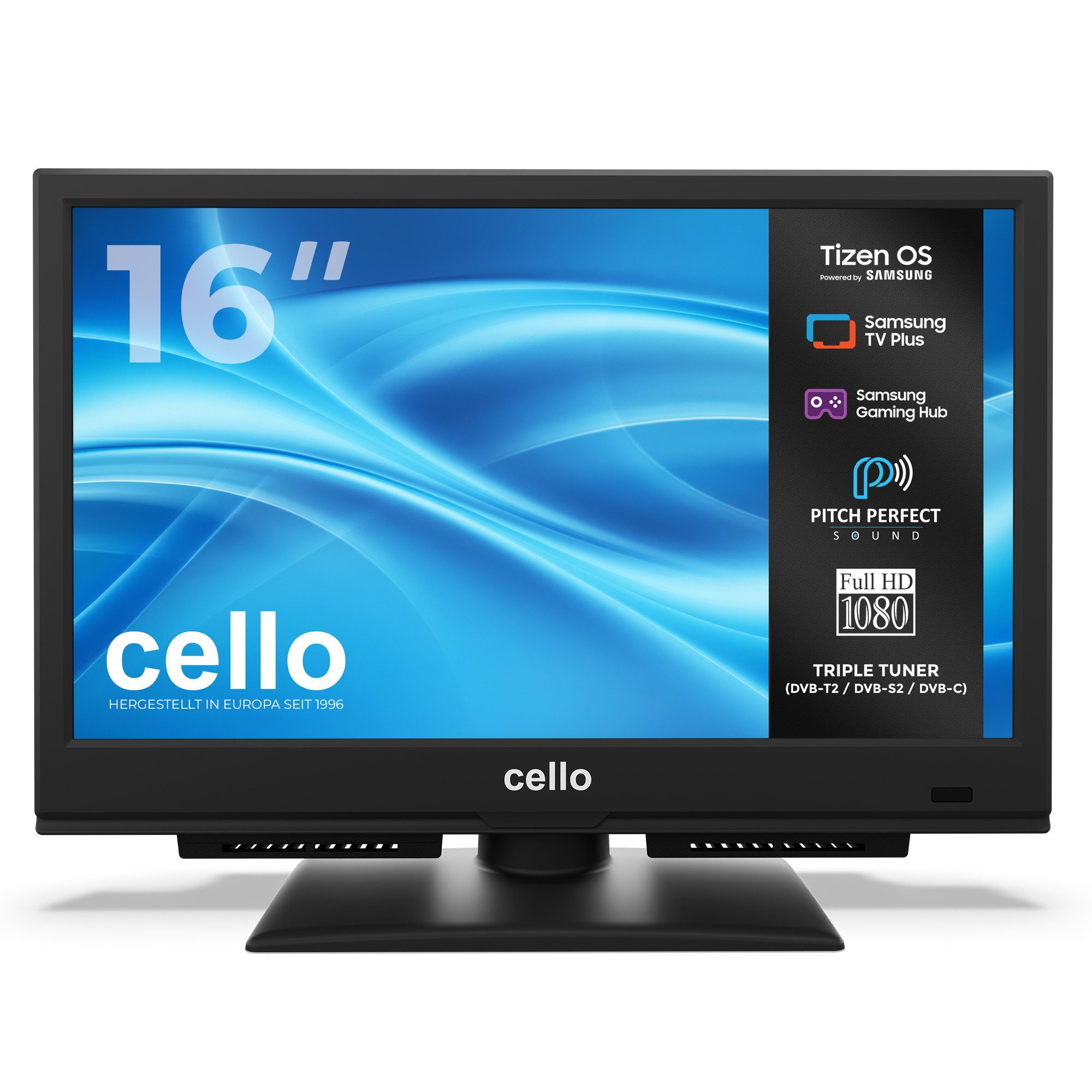 Cello C1626TZH LED-Fernseher (40,64 cm/16 Zoll, Full-HD, Smart-TV, Tizen OS powered by Samsung, Pitch Perfect Sound, Triple Tuner, WLAN)
