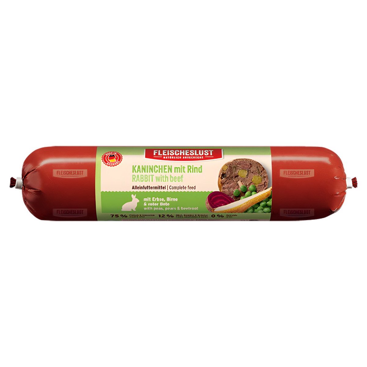 Fleischeslust Classic Kaninchen mit Rind & Erbse, Birne & roter Bete 800 g, Nassfutter für: Hund