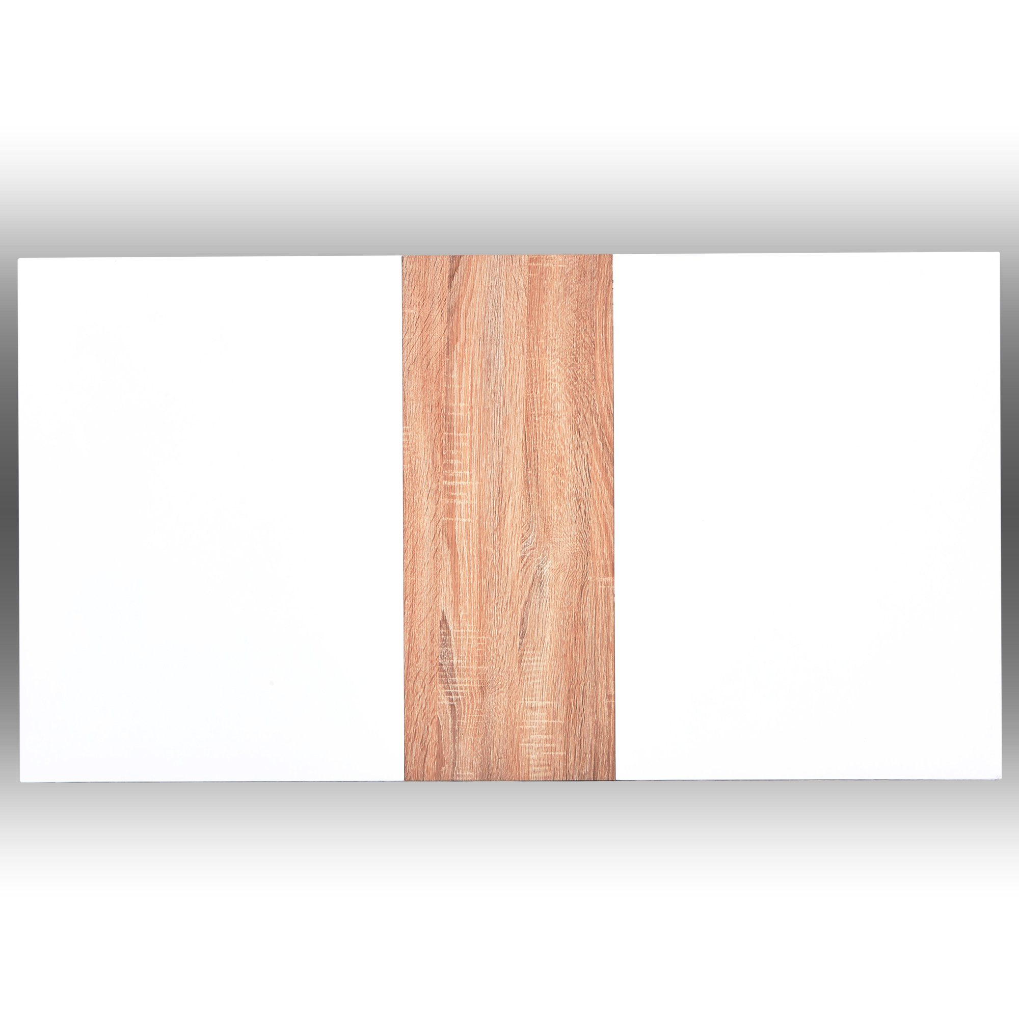 Ulife Esstisch Ausziehbarer Esstisch mattweiße mit Doppelnutzung Massivholzeinlagen und Büro Tischplatte (Stahlrahmen Heim 1-St), und Vierkantrohrbeine, für Weiß+Holzfarbe