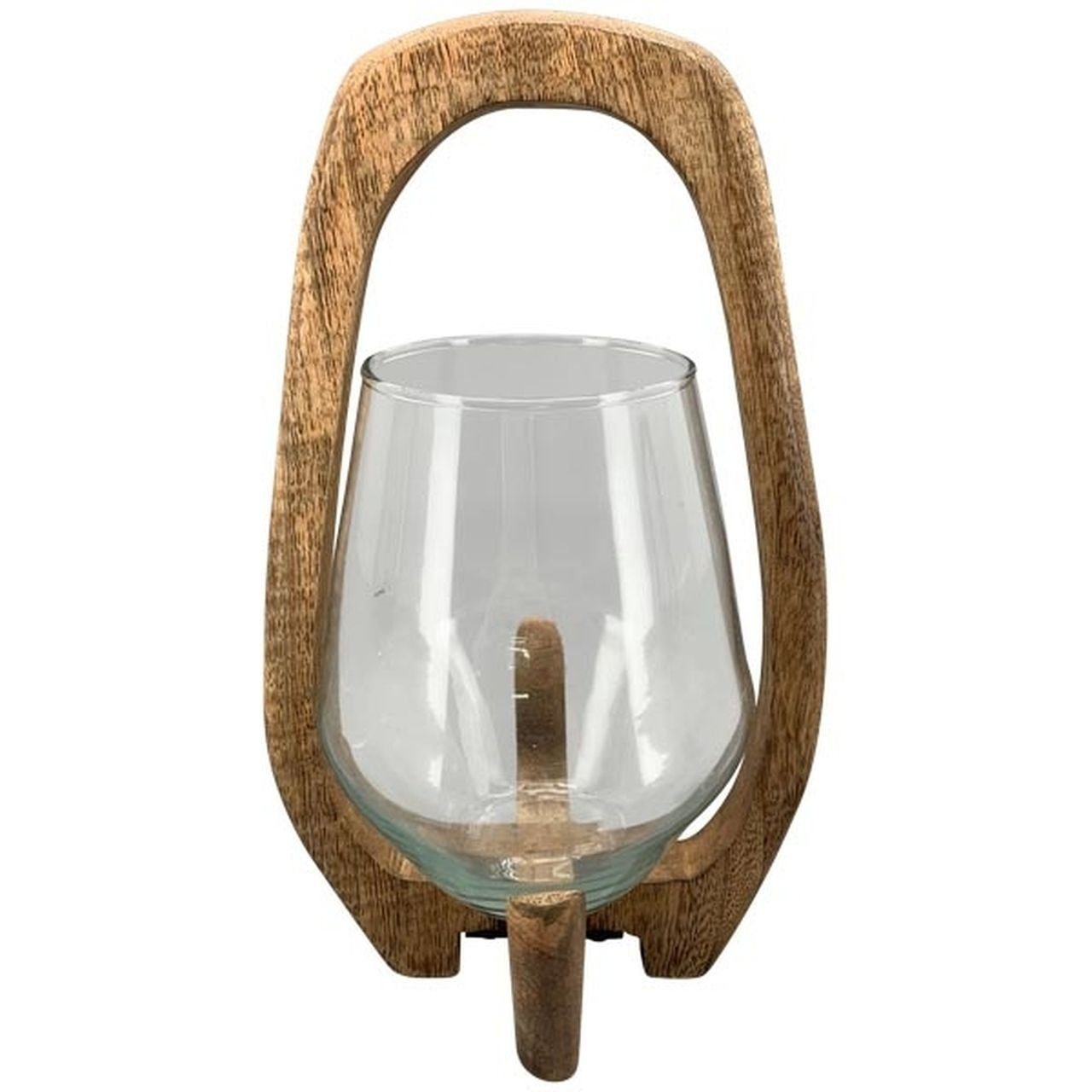 Small-Preis Windlicht aus Holz mit Glaseinsatz günstig online kaufen