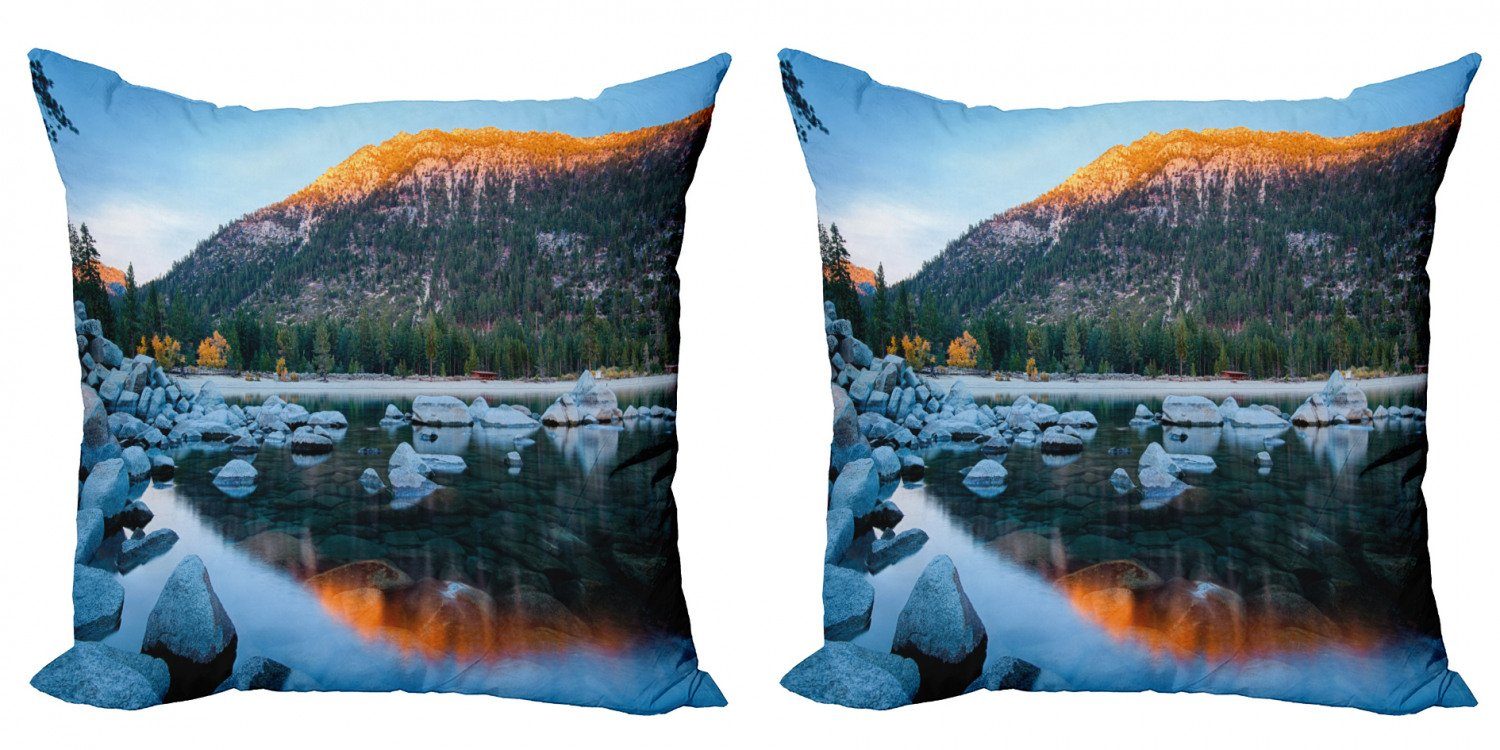 Kissenbezüge Modern Accent Doppelseitiger Digitaldruck, Abakuhaus (2 Stück), Lake Tahoe Felsen im See