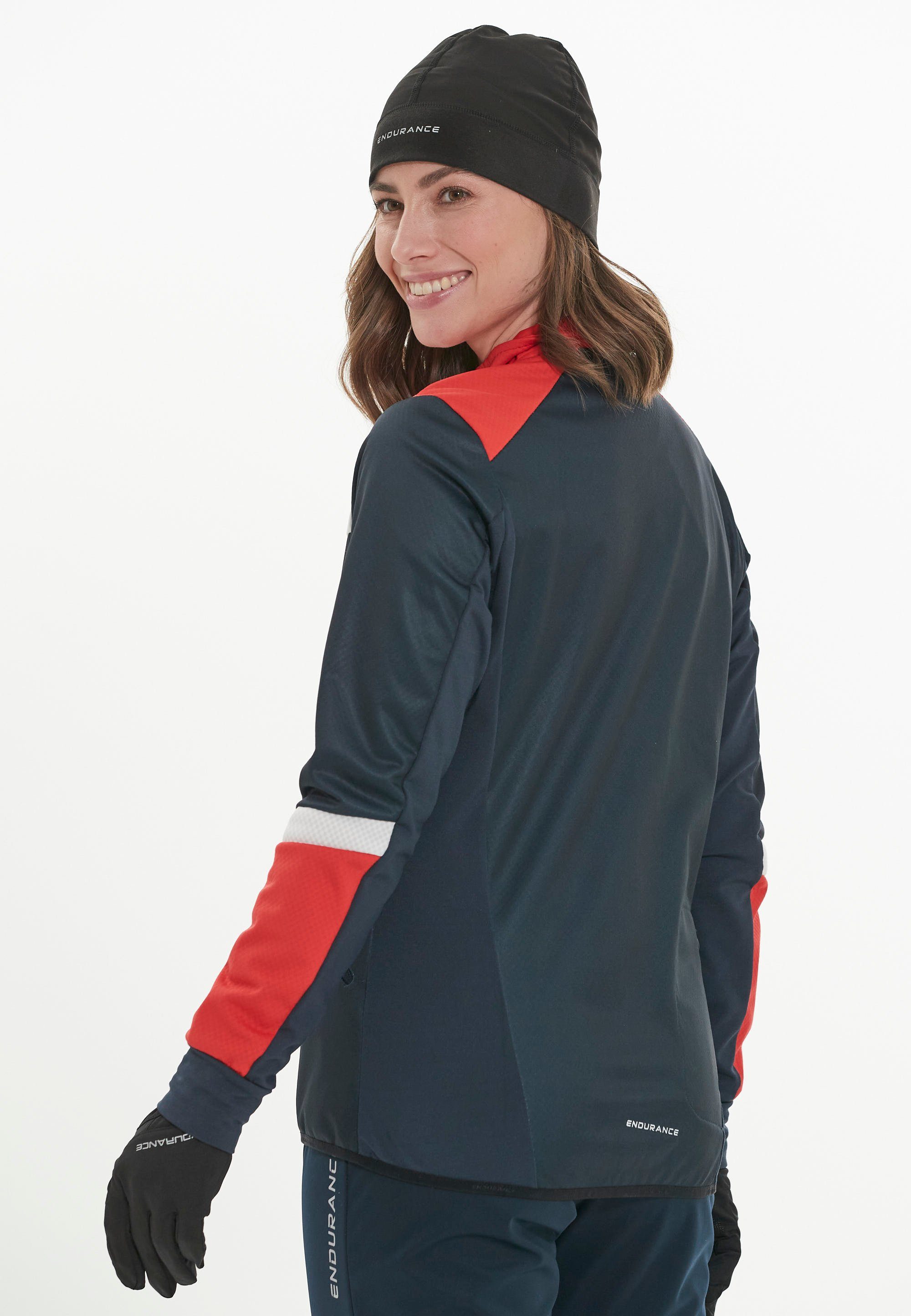 ENDURANCE Funktion mit Linas dunkelblau-rot wasserdichter Trainingsjacke