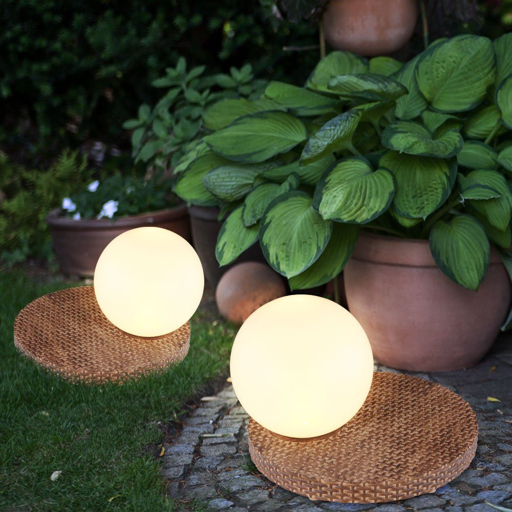 Außen für Gartenleuchte, Warmweiß, Outdoor verbaut, Solar LED-Leuchtmittel Tisch Windlicht Terrassendeko Solar fest Globo