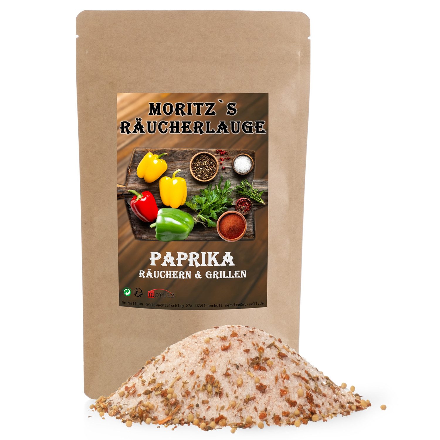 Moritz Räucherbox Räucherlauge Paprika 600g Räucherlake Salzmischung Nitrit Salz NPS Salz zum Pökeln