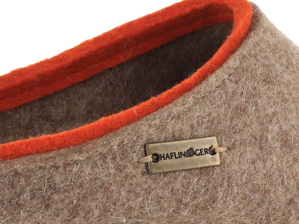 Haflinger Filz Clog aus reiner Schurwolle Hausschuh Komfort und zweifarbige Gestaltung