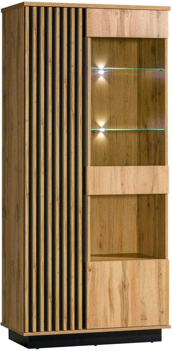 Compleo Standvitrine Fronten gefräst, Modern design günstig online kaufen