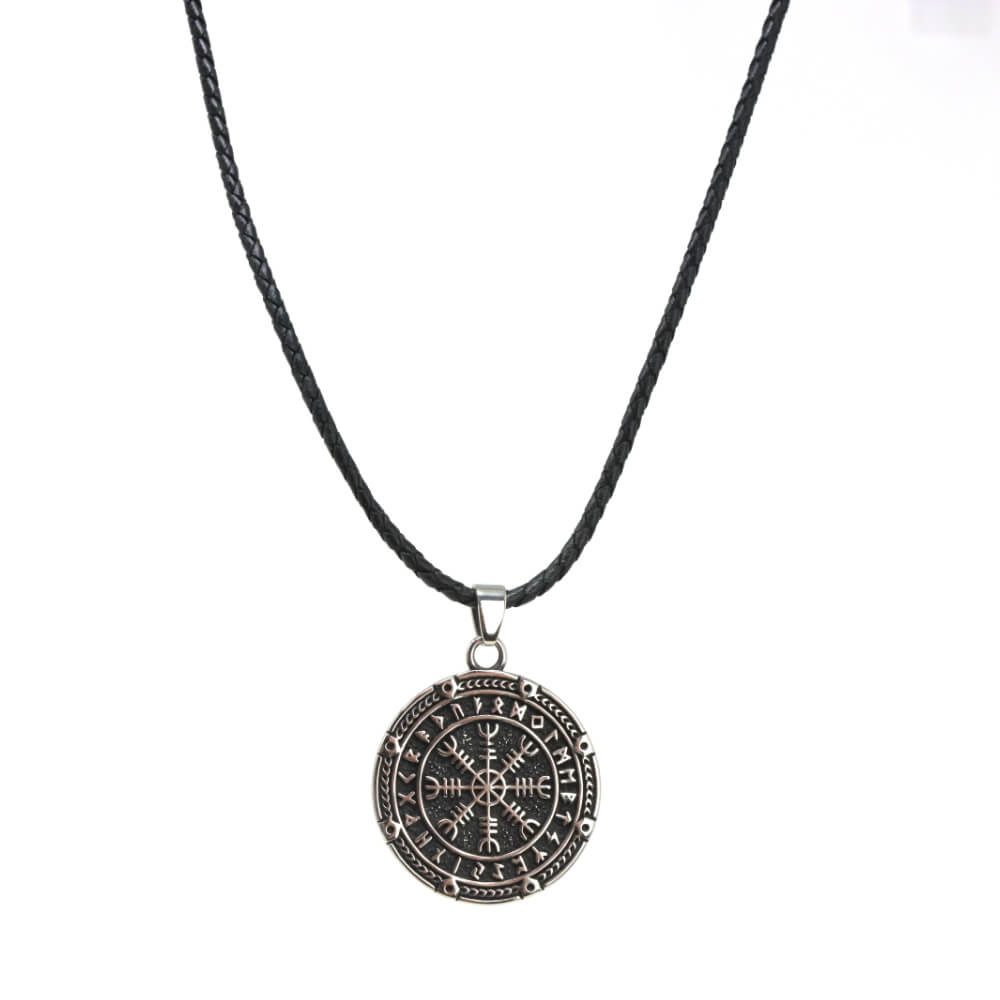 DALMARO Kette mit Anhänger Lederkette Edelstahlkette 316L VIKING KOMPASS, H günstig online kaufen