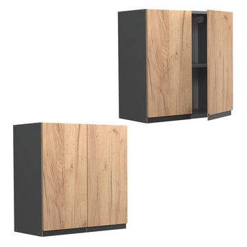 Vicco Hängeschrank Küchenschrank J-Shape 60 cm Anthrazit/Goldkraft