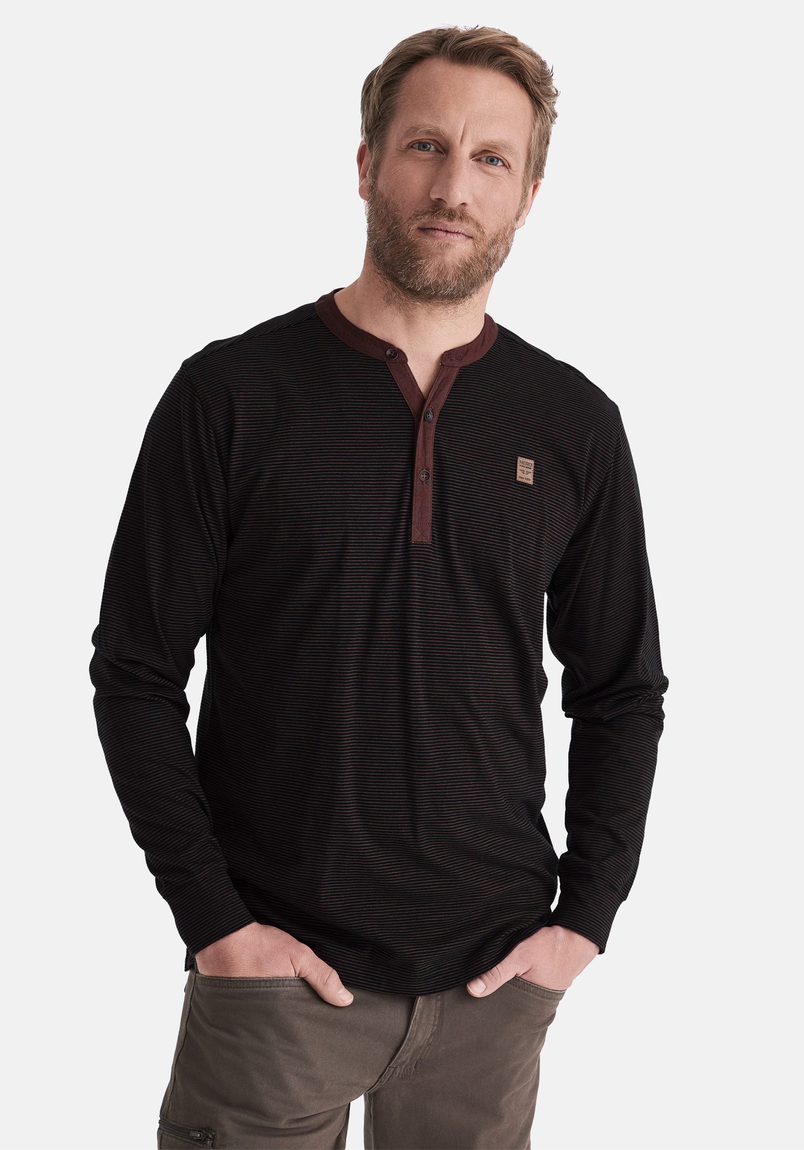 HERO by John Medoox Businessshirt HANO Workwear Longsleeve Henley-Shirt Lon günstig online kaufen