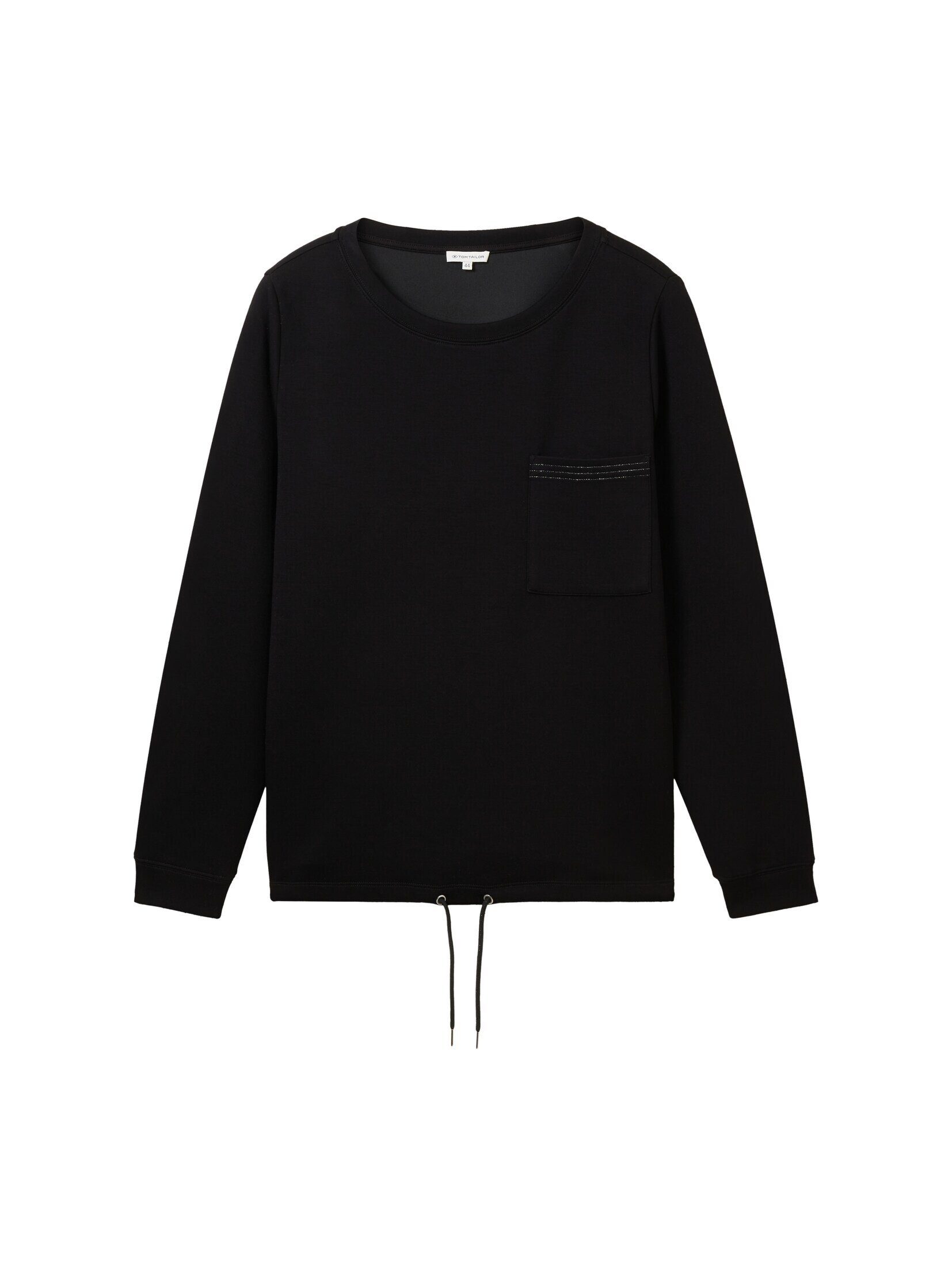 black deep Brusttasche Sweatshirt TOM TAILOR PLUS Plus mit - Sweatshirt