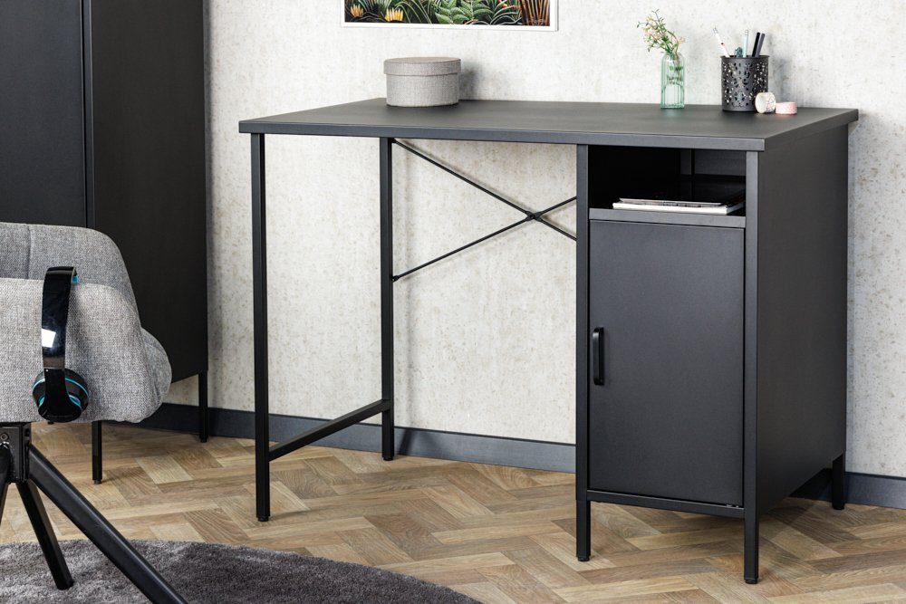 riess-ambiente Schreibtisch DURA STEEL 100cm schwarz · matter Arbeitstisch günstig online kaufen