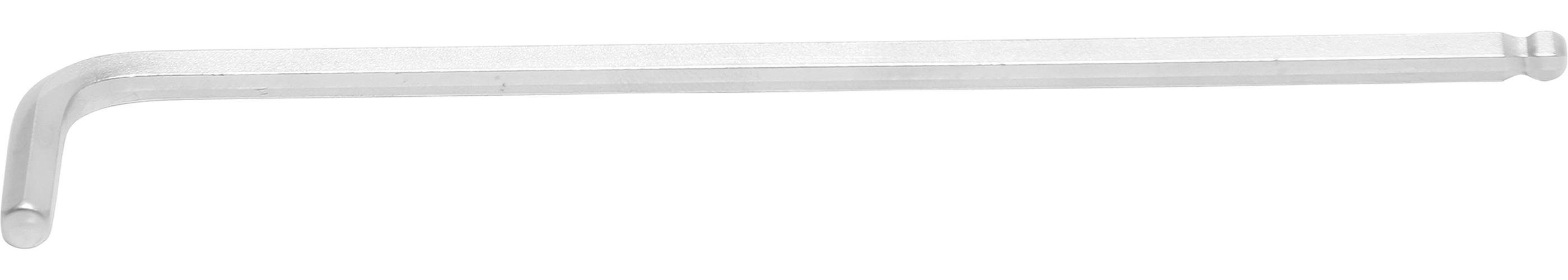 BGS technic Bit-Schraubendreher Winkelschlüssel, extra lang, Innensechskant / Innensechskant mit Kugelkopf 6 mm