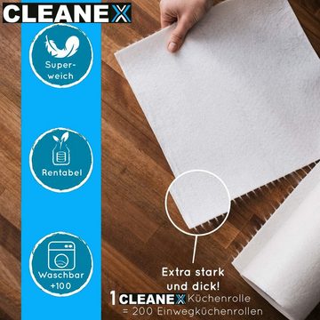 MAVURA Papierküchenrolle CLEANEX Bambus Küchenrolle Küchentücher Bambustücher Allzwecktücher, wiederverwendbar waschbar nachhaltig saugstark [50 Blatt]