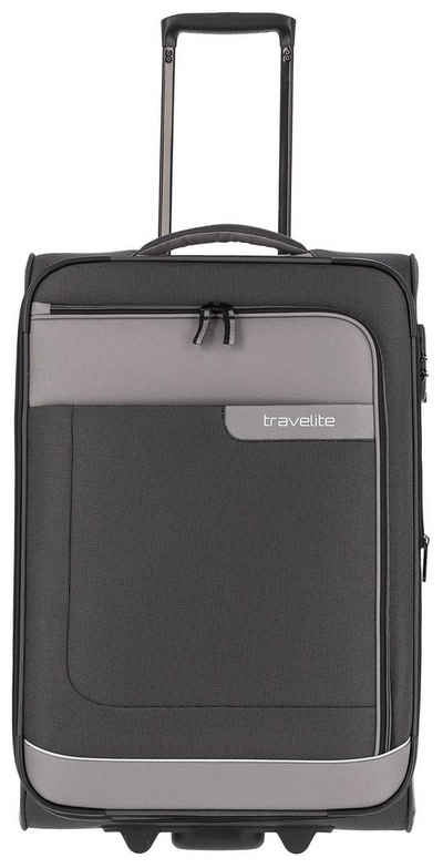 travelite Weichgepäck-Trolley VIIA M, 2w, 2 Rollen, Reisekoffer Koffer mittel groß mit Volumenerweiterung und TSA Schloss