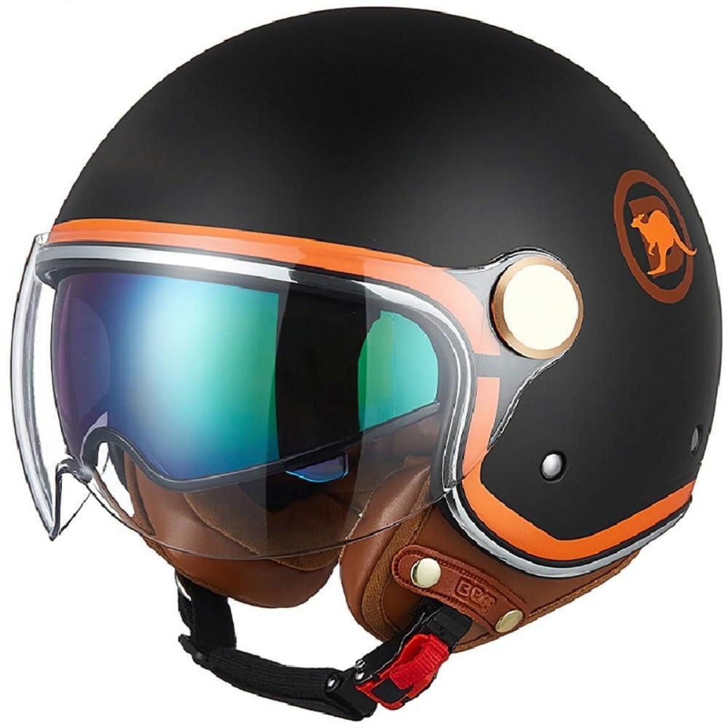 LuxusKollektion Motorradhelm Motorrad Jethelm 3/4 Doppelvisier
