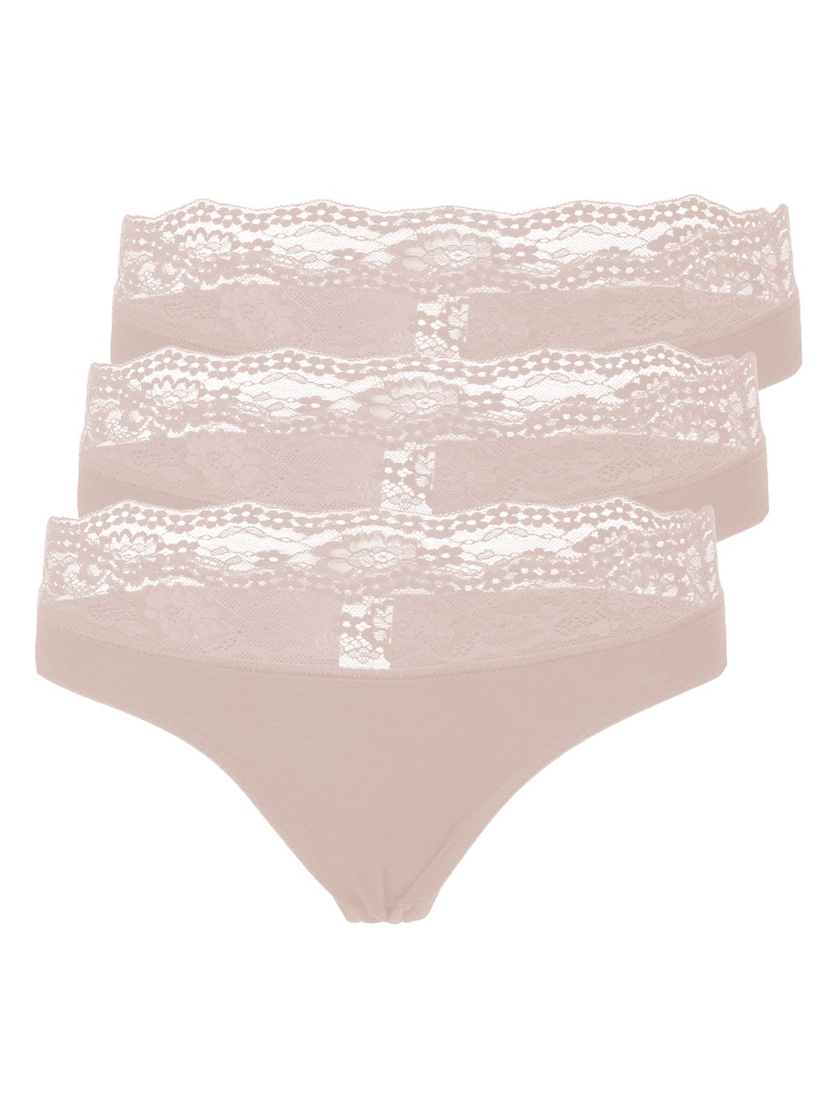 Bikinislip 3er Pack Damen Brasilian-Slip Viskose