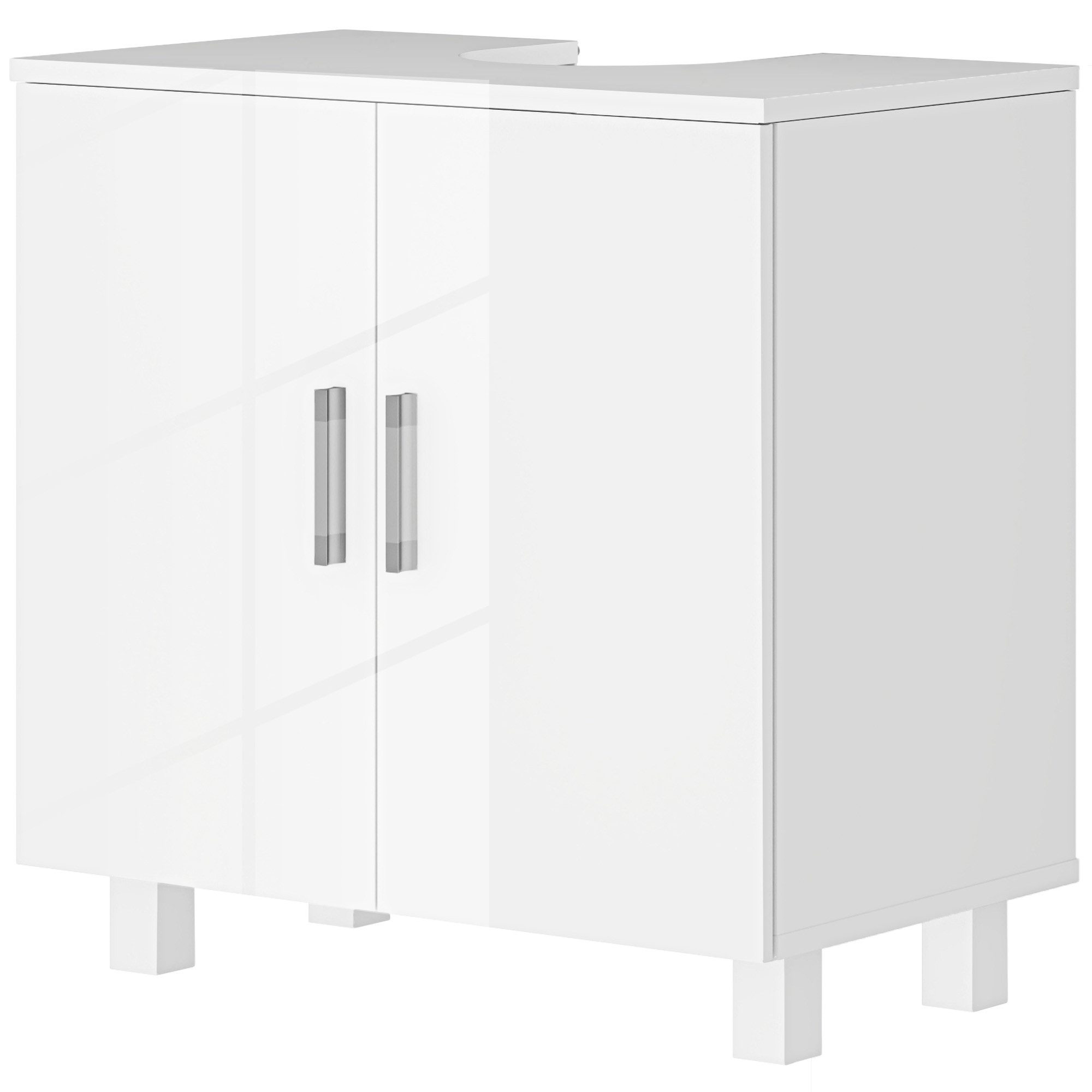 MC Star Waschbeckenunterschrank Waschbeckenunterschrank 2 Türen 2 Böden Kippschutz Bad 60x35x60cm Weiß