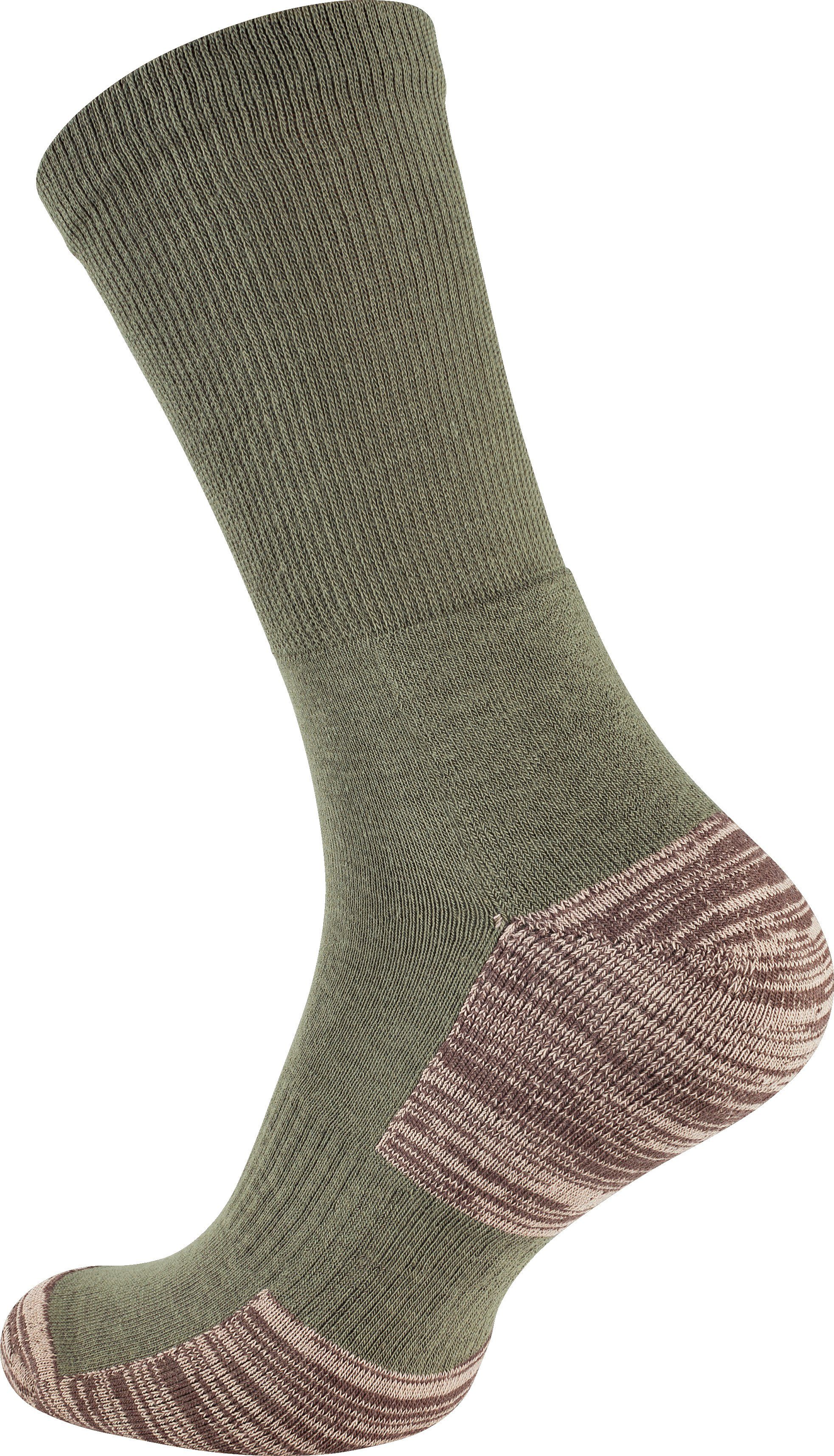 6 Stark Outdoor.-& Spezialpolsterung, Unisex Soul® Funktionssocken Paar mit Multifunktionssocken, Olive-Grün Trekkingsocken,