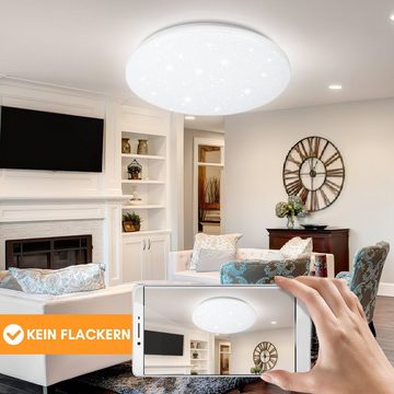 Randaco LED Deckenleuchte LED Deckenleuchte mit Sternenhimmel Fernbedienung Wohnzimmer 24W