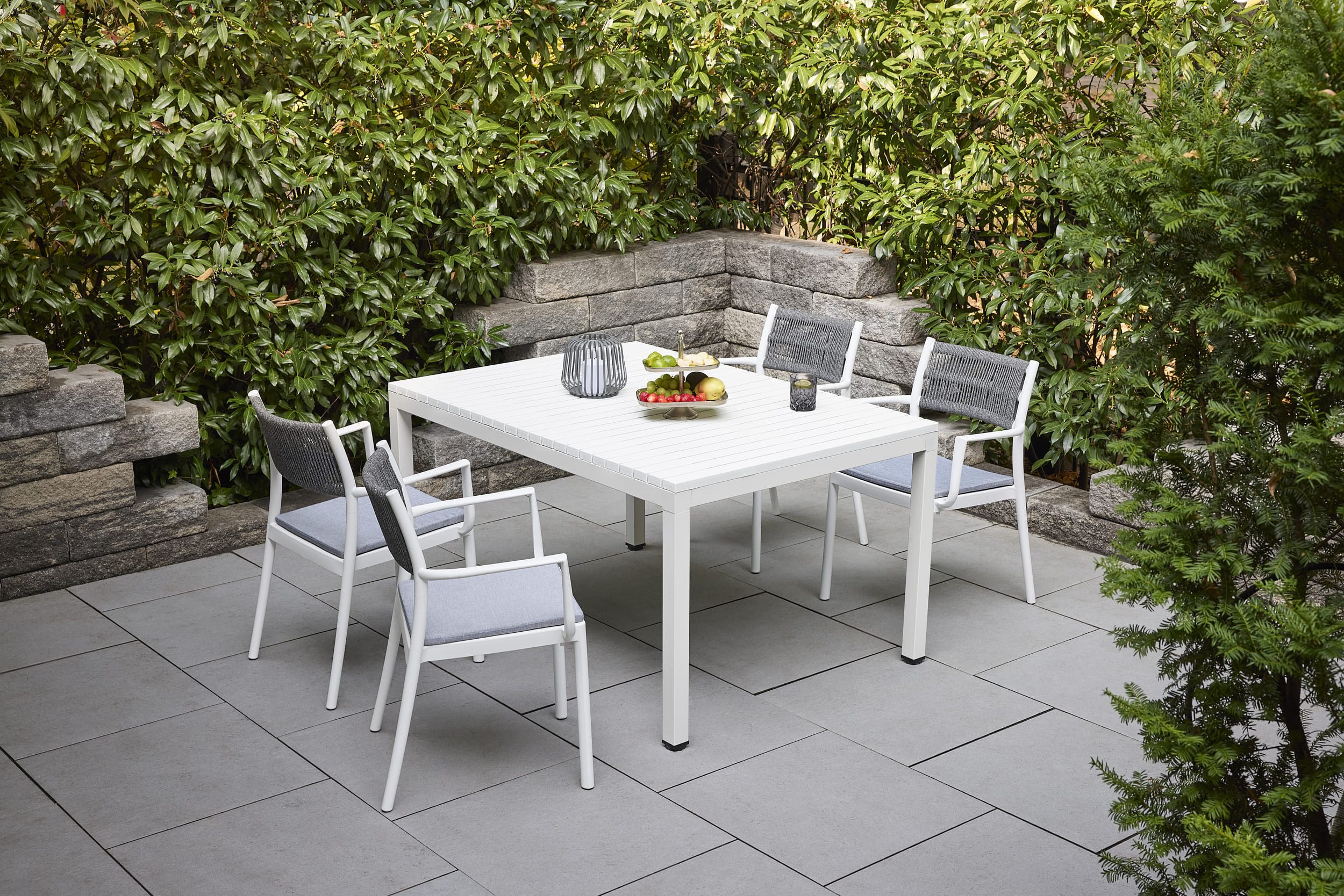 LC Garden Stapelstuhl Vona Stapelstuhl weiß/anthrazit Rope Gartenstuhl Bistrostuhl