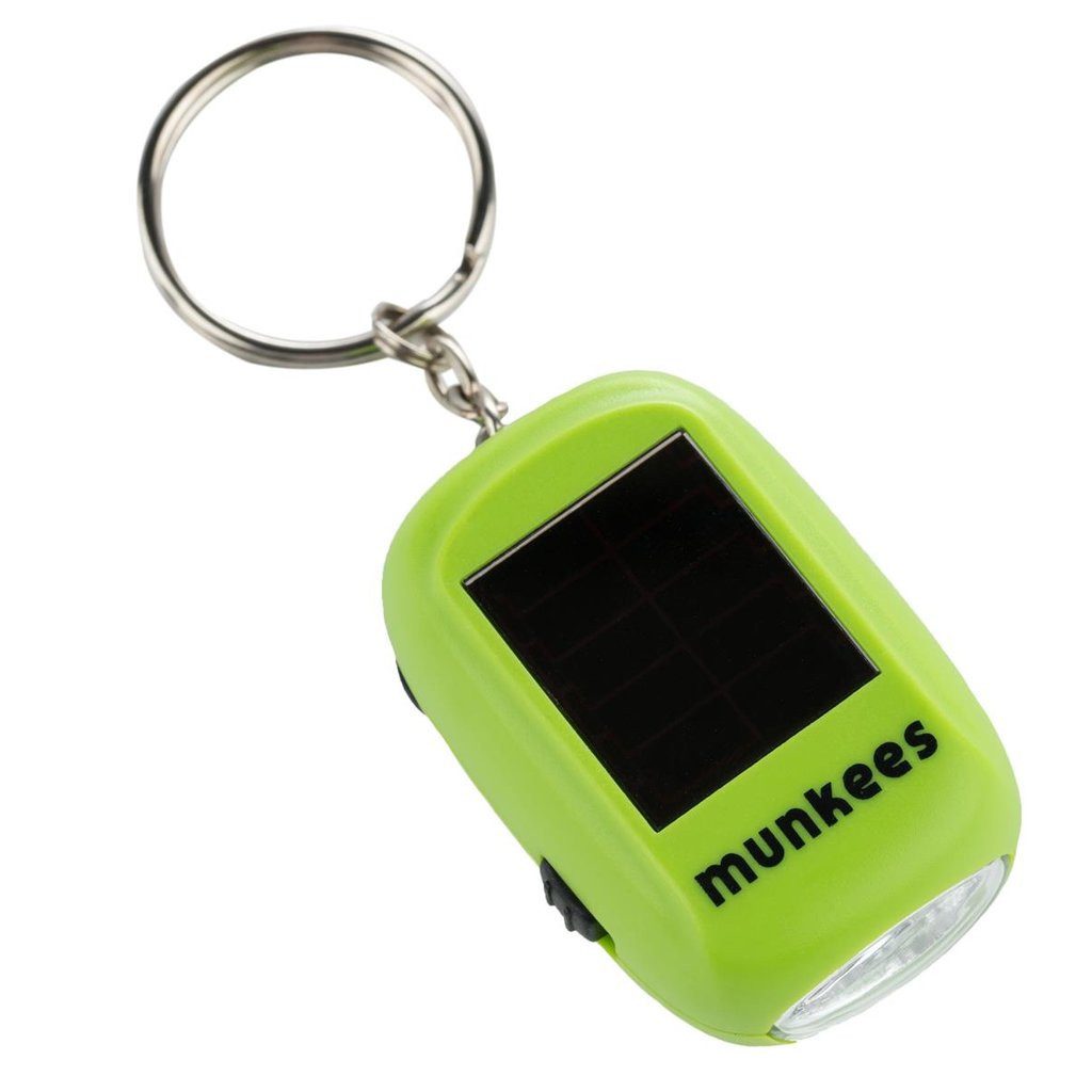 Munkees Taschenlampe Mini Solar Dynamo Leuchte, grün (Einzelartikel, 1-St), Solar, Dynamo, LED, kompakt, Schlüsselanhänger