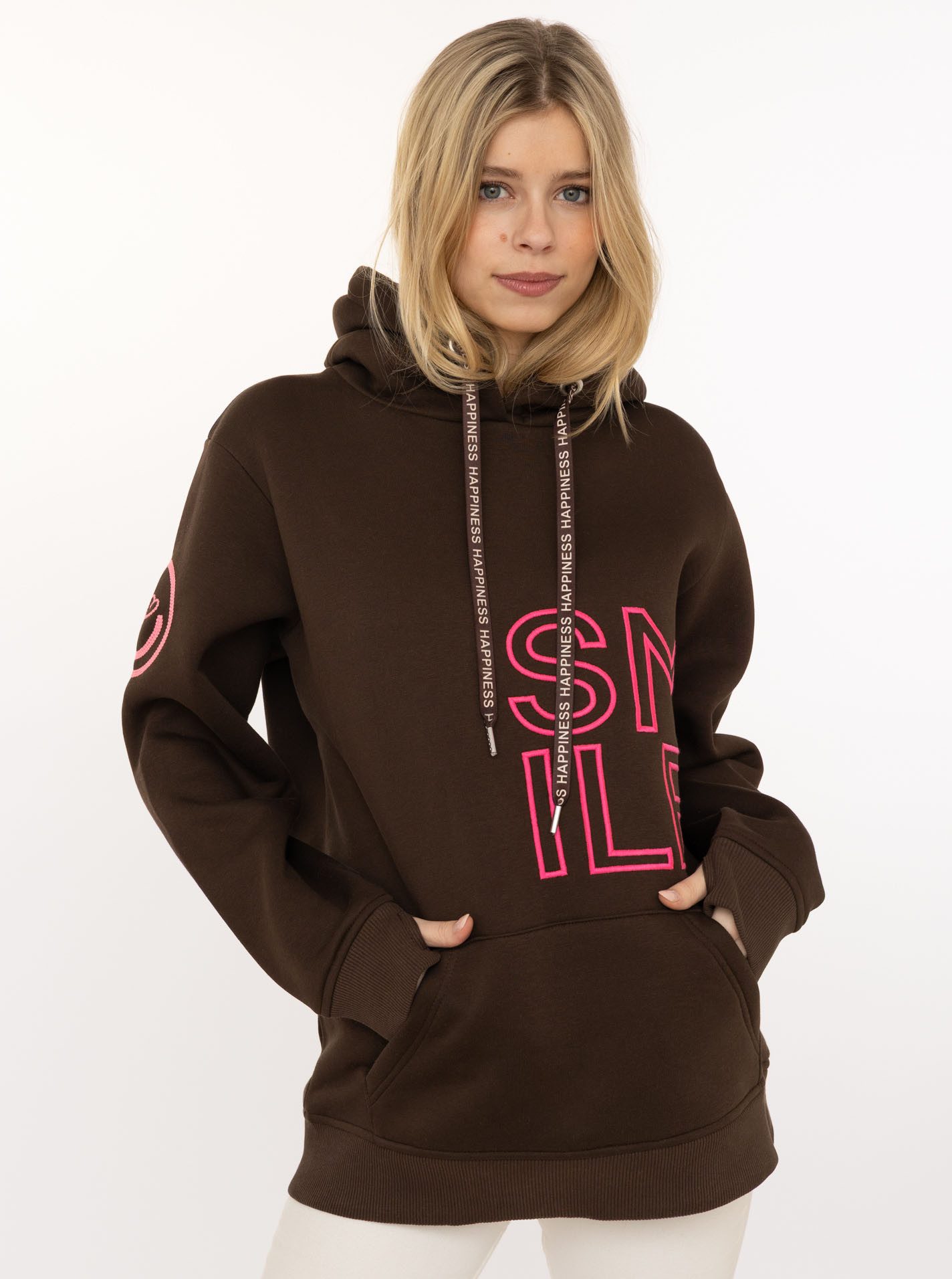 Zwillingsherz Hoodie "Alissa 2.0" mit SMILE Stickerei vorne und hinten