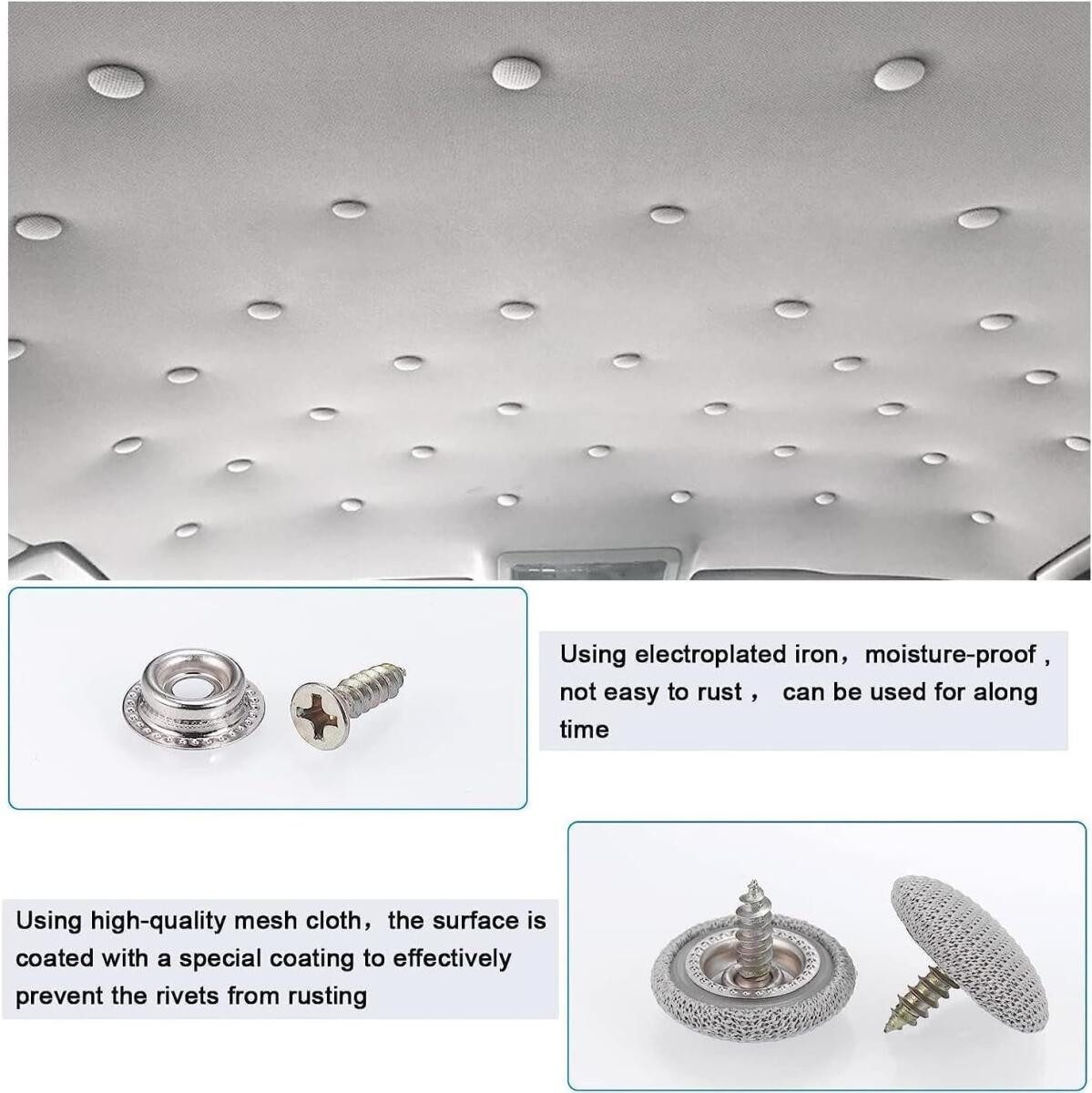 FELIXLEO Reparatur-Set Auto Dachhimmel Reparatur Set Clips Stifte Stoff Autohimmel, 272-St. – Bild 4 von 5