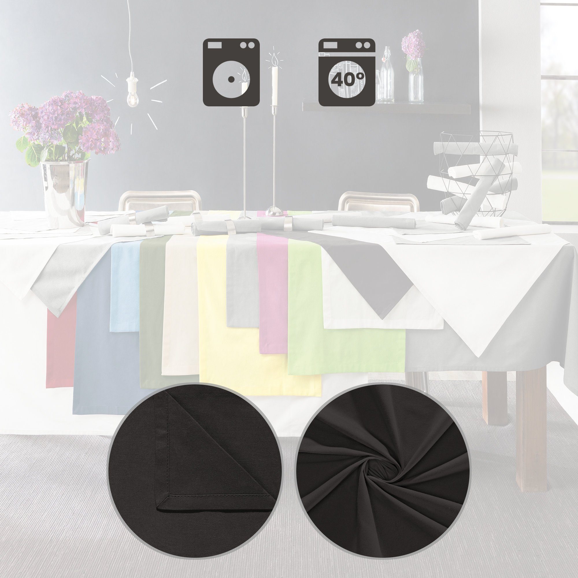 REDBEST Stoffserviette Serviette 6er-Pack "Seattle", Baumwolle Uni