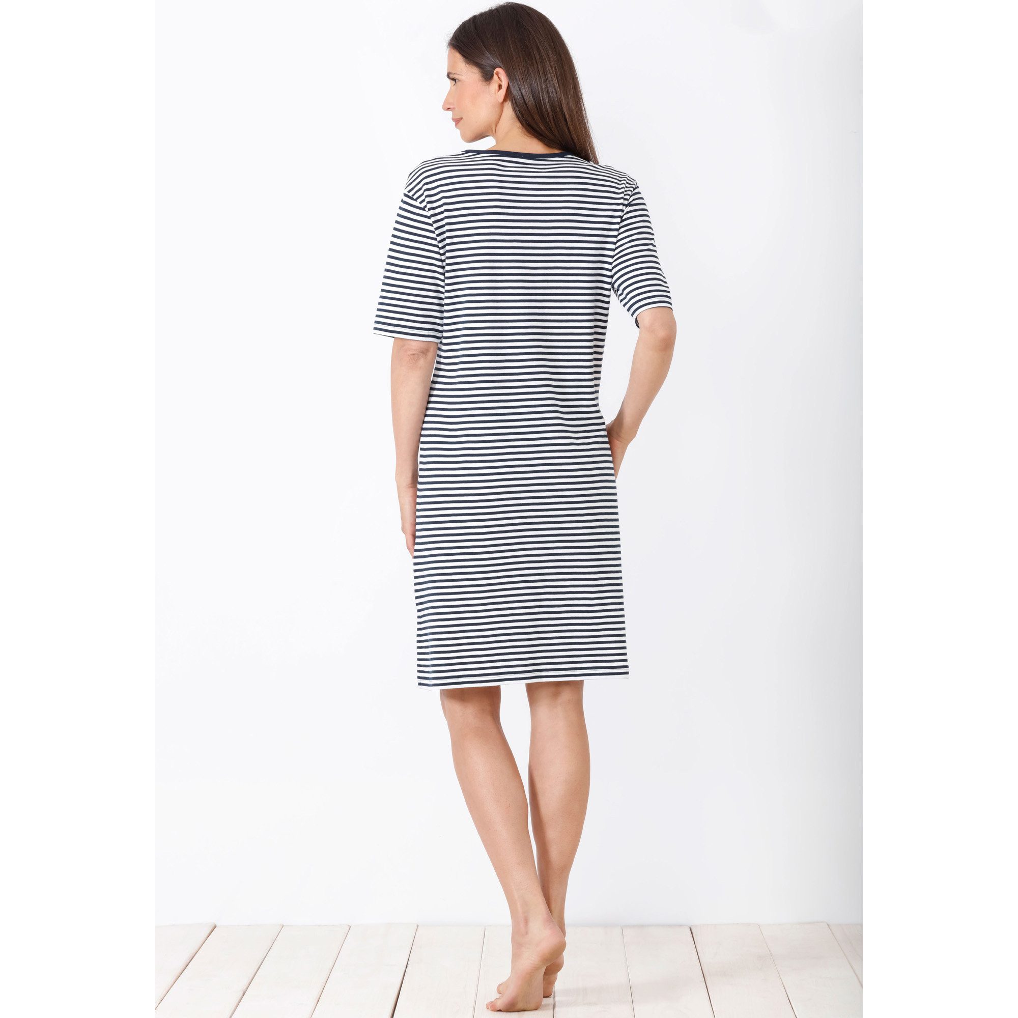 Hajo Nachthemd Damen-Nachthemd Single-Jersey Streifen
