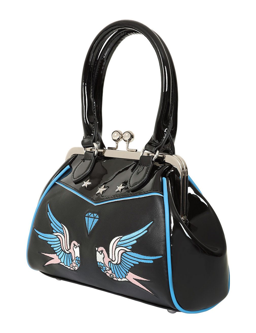 Banned Handtasche The Swallows Return, Rockabilly Vintage Schwalben Lack