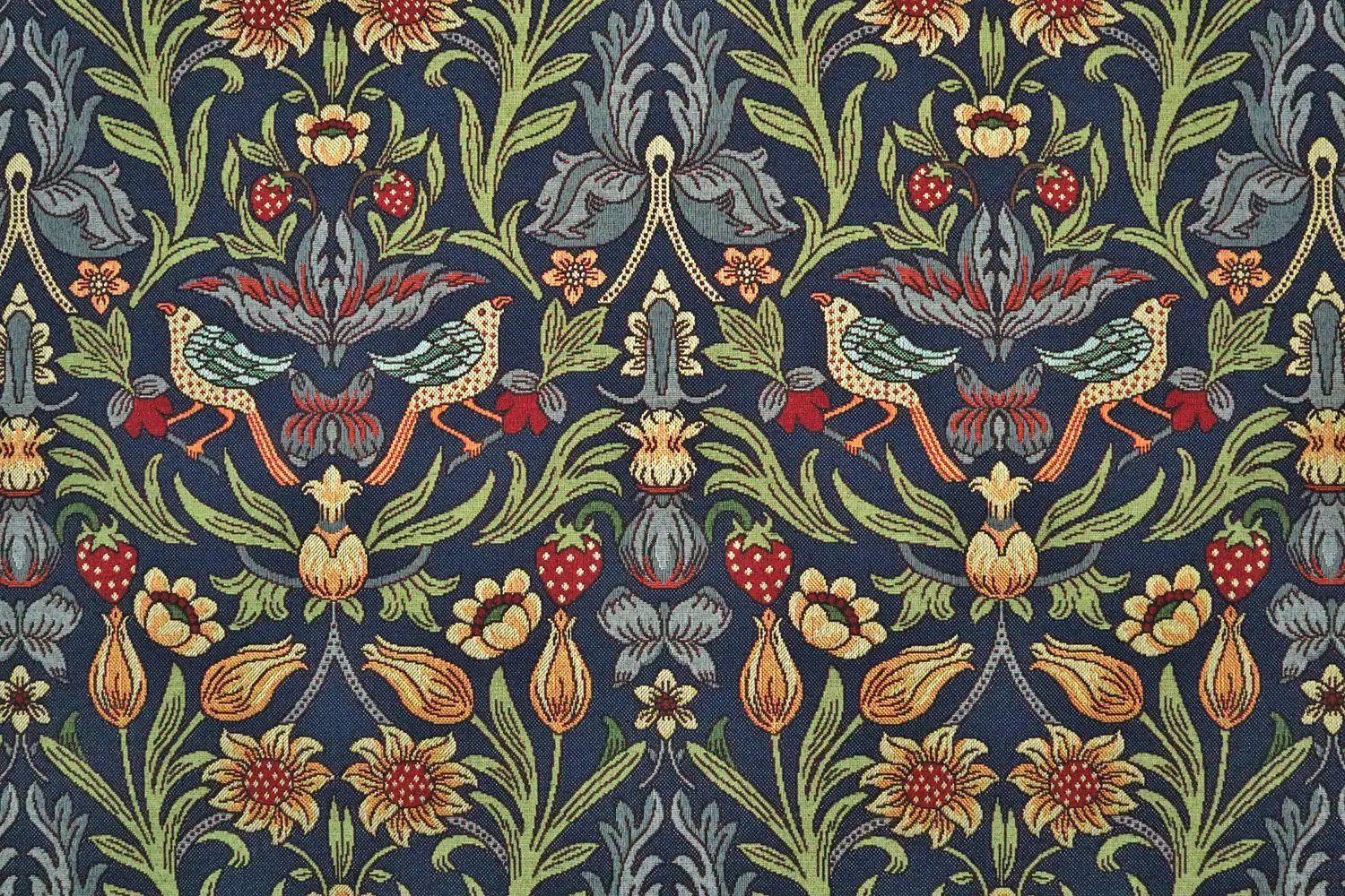 Stofferia Stoff Polsterstoff Gobelin Imperial Dunkelblau, Meterware
