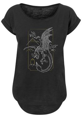 F4NT4STIC T-Shirt Harry Potter Dragon Line Art Print