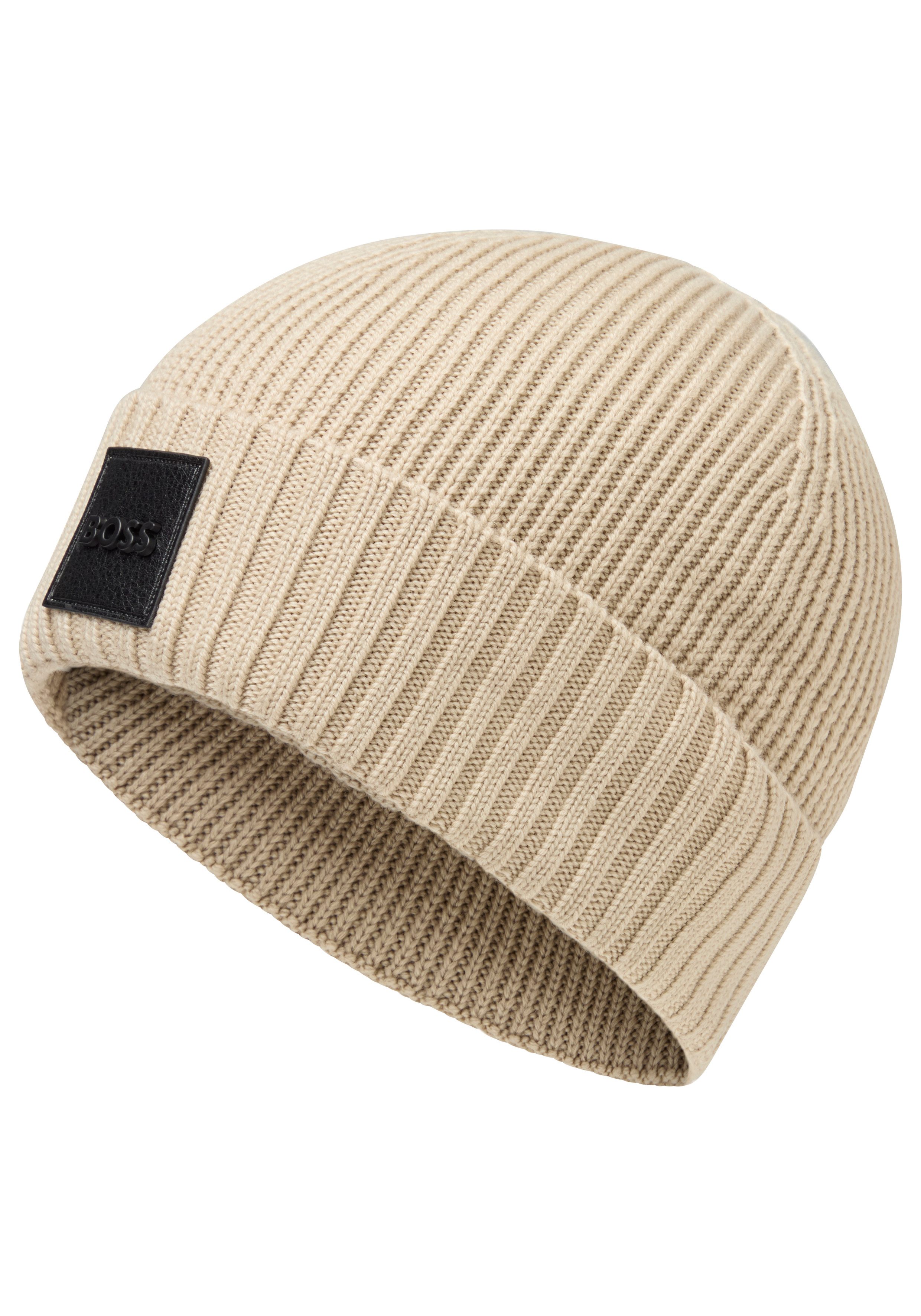 BOSS Beanie Flavio aus Rippenstrick günstig online kaufen
