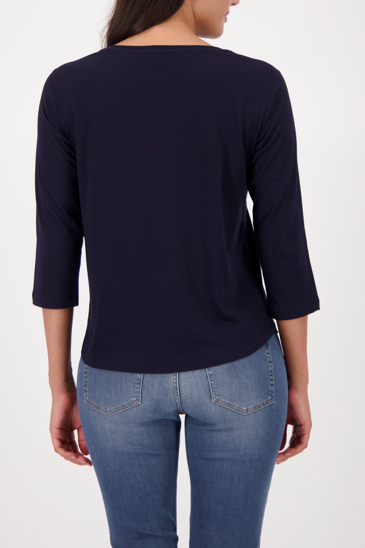 Monari 3/4-Arm-Shirt Shirt Druck + Schmuck Regular fit mit Rundhalsausschnitt