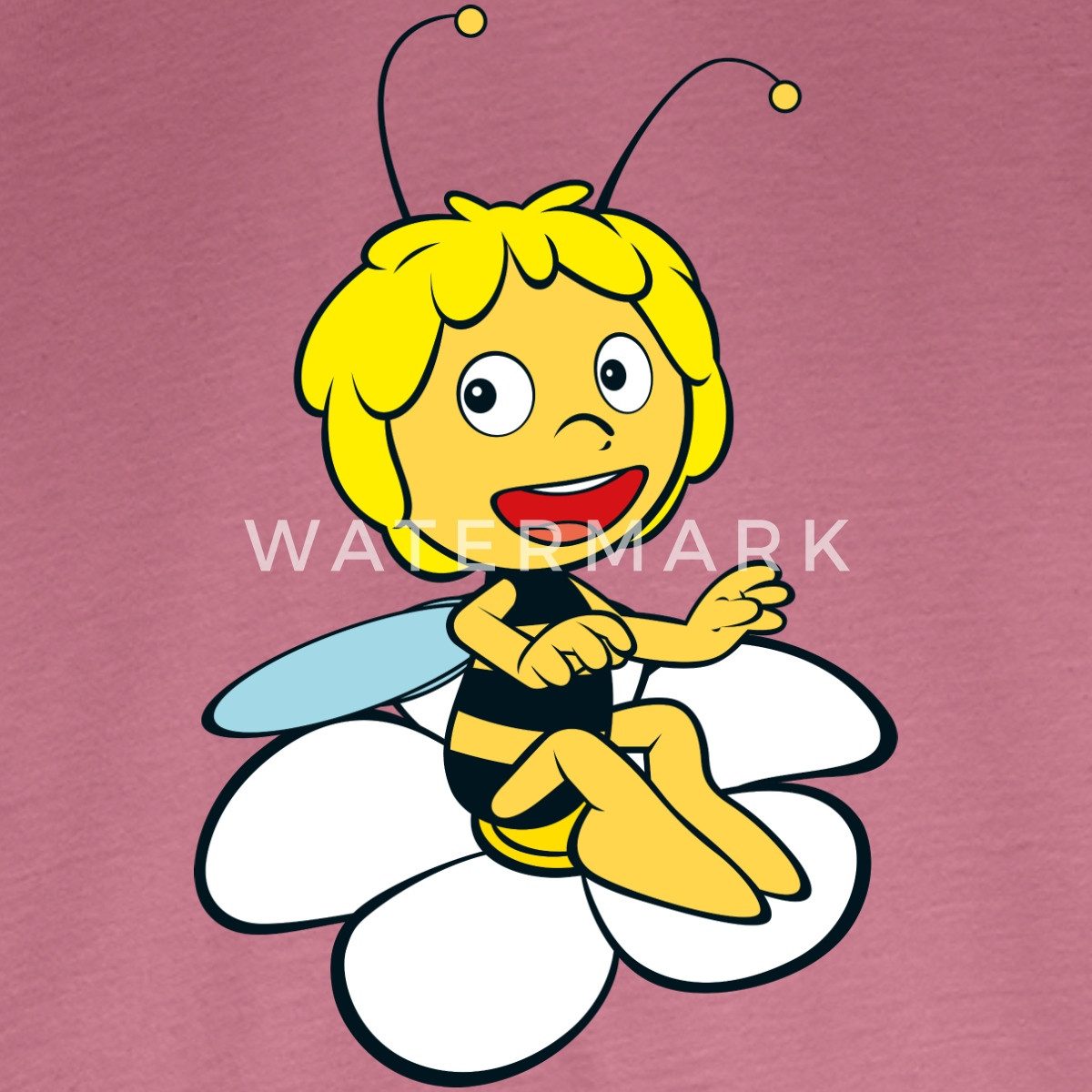 Spreadshirt T-Shirt Biene Maja Sitzt auf Blume Kinder Premium Langarmshirt (1-tlg)
