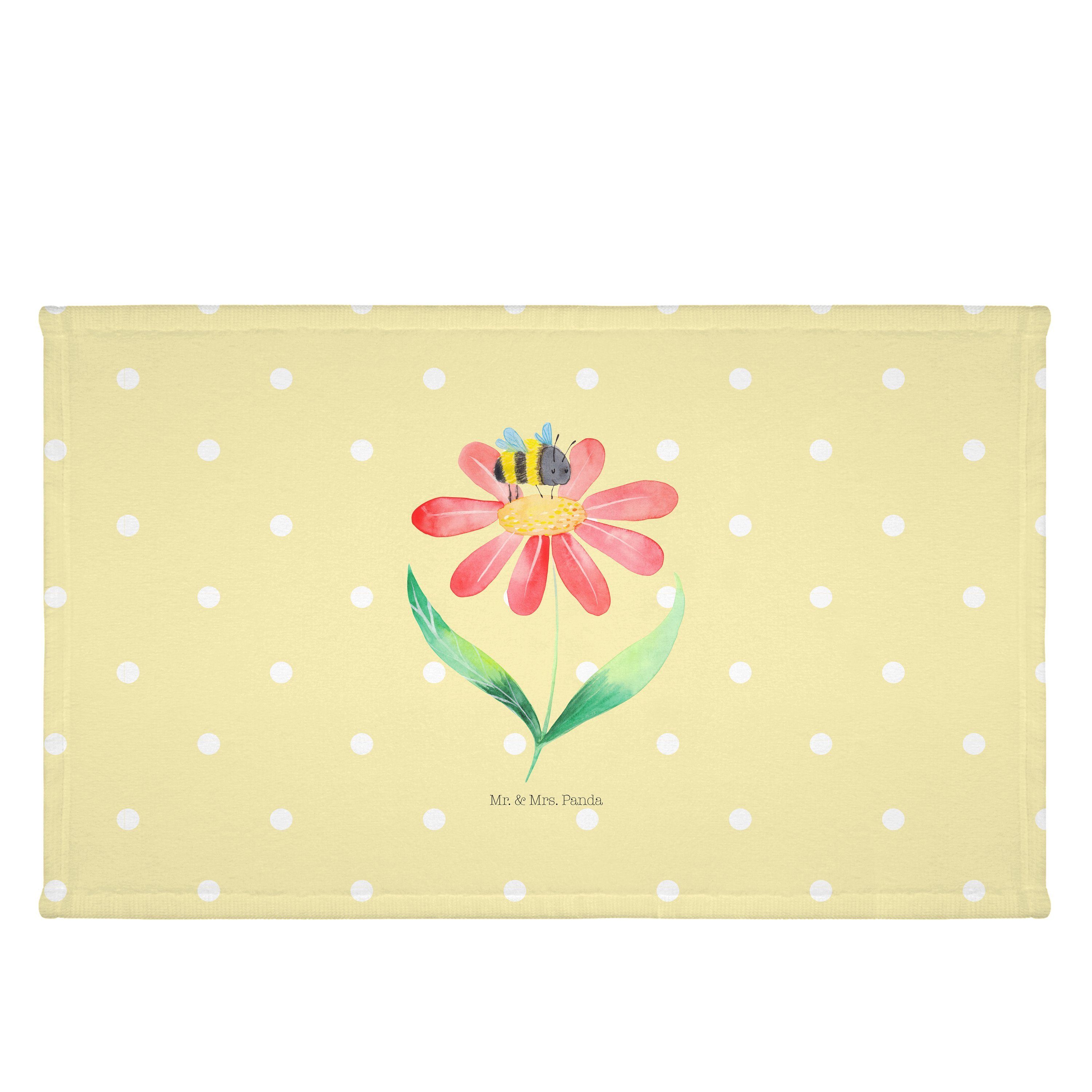 Mr. & Mrs. Panda Handtuch Hummel Blume - Gelb Pastell - Geschenk, Natur, lustige Sprüche, Tierm, (1-St), Stilvolles Design