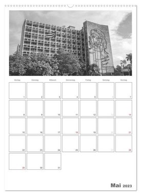 CALVENDO Wandkalender Kuba in Schwarz-Weiß (Premium, hochwertiger DIN A2 Wandkalender 2023, Kunstdruck in Hochglanz)