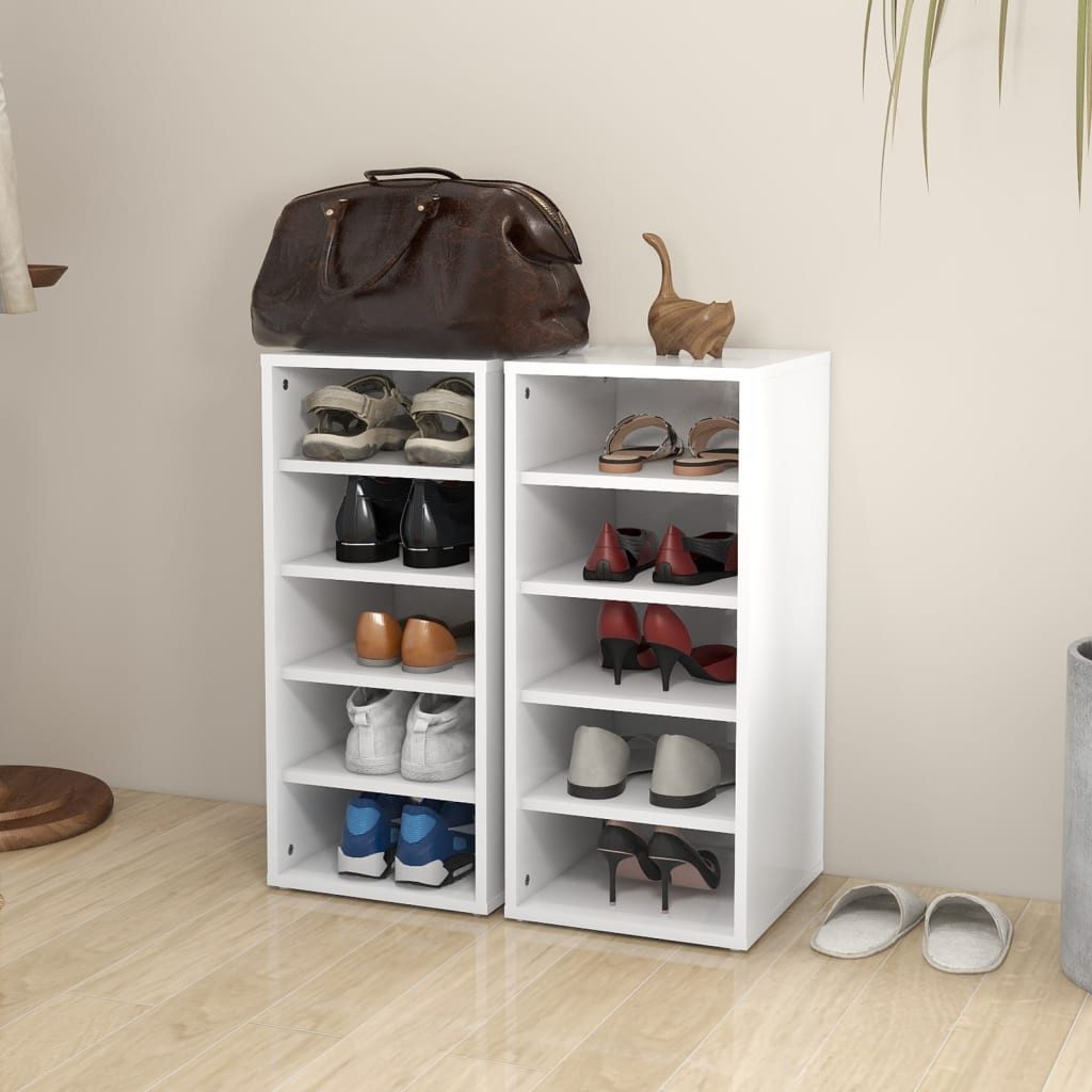 vidaXL Schuhschrank 315 x 35 x 70 cm Schuhschränke 2 Stk Weiß 31,5x35x70 cm Spanplatte