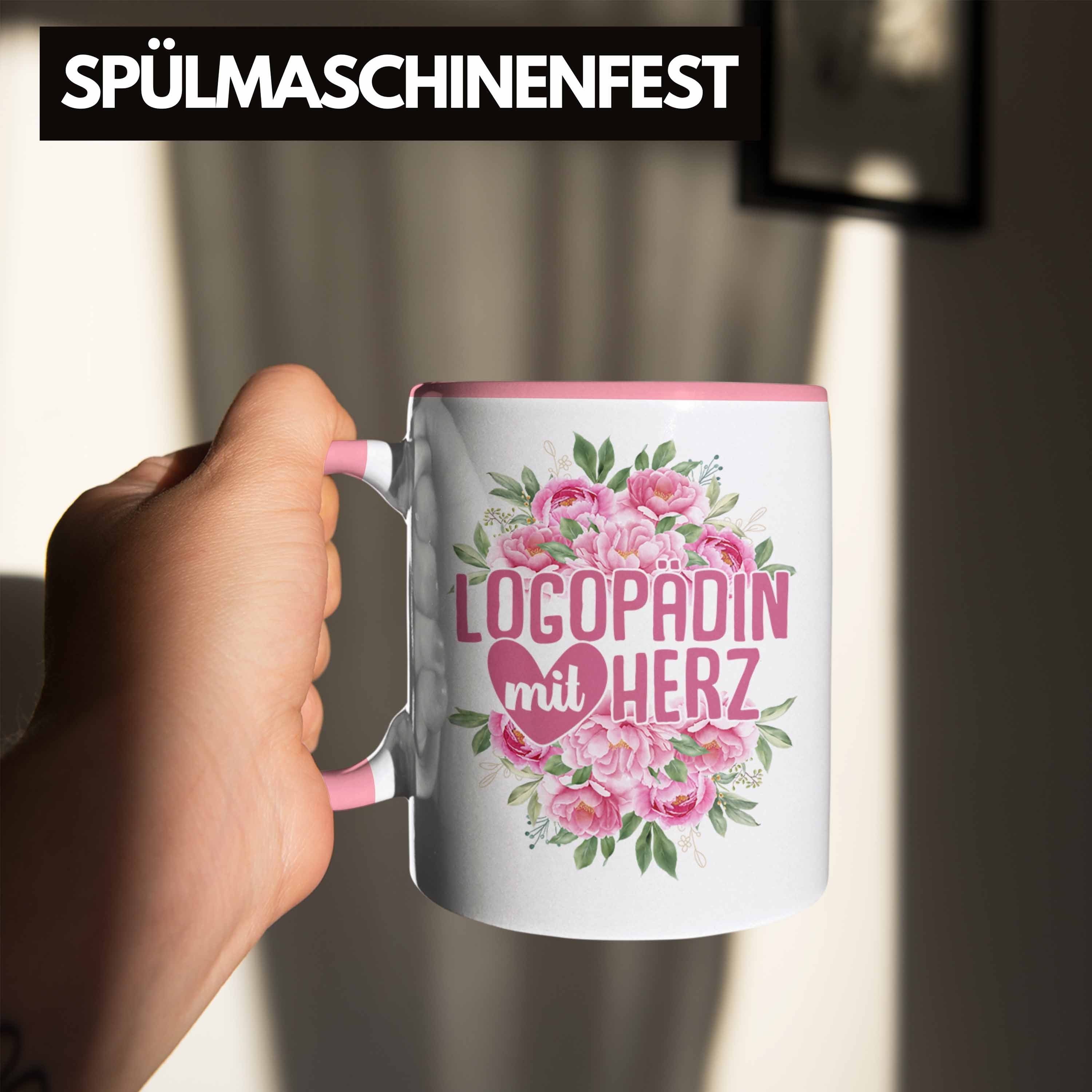 Trendation Tasse Trendation - Logopädin Mit Herz Tasse Geschenk Logopädie Logopäde – Bild 4 von 5