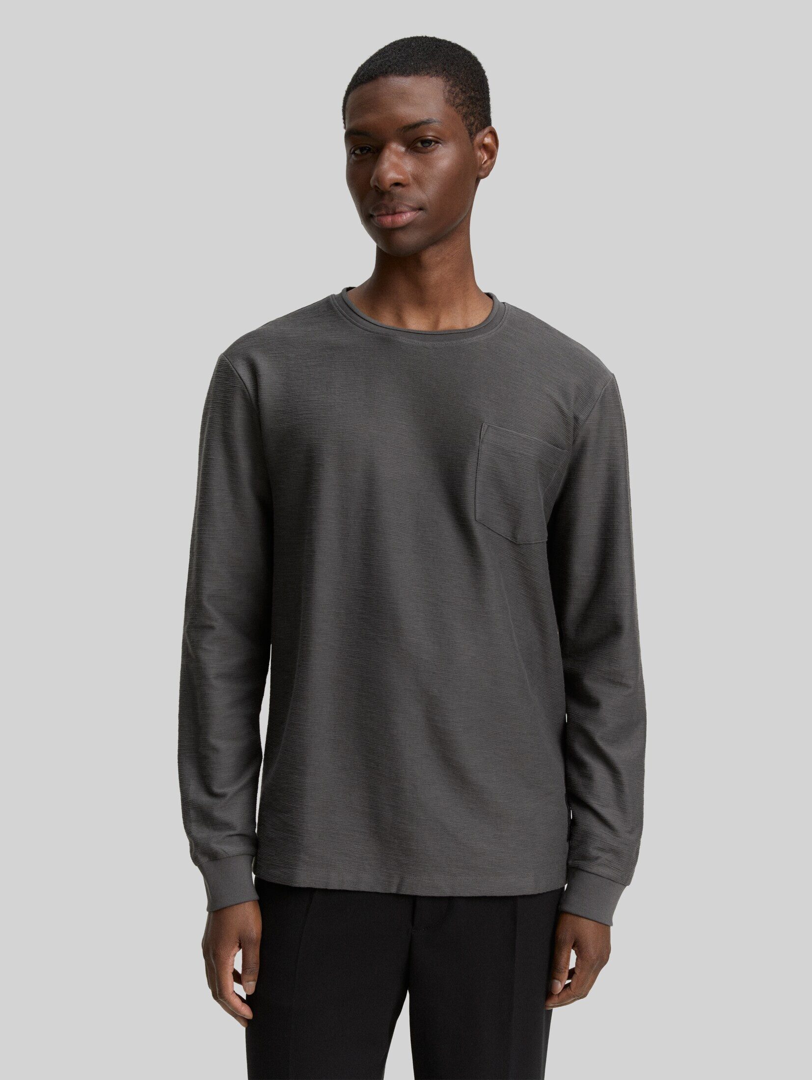 TOM TAILOR Denim Langarmshirt T-Shirt Langarmshirt mit Brusttasche