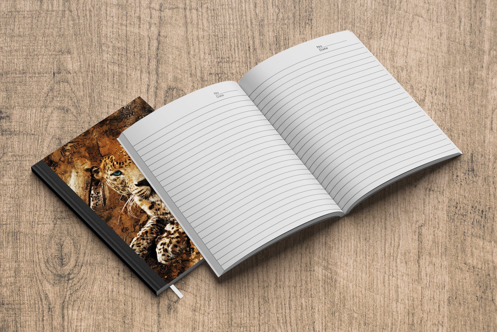 Journal, 98 Tagebuch, - Seiten, MuchoWow A5, Notizbuch Merkzettel, Leopard - Haushaltsbuch Wand, Steine Notizheft,