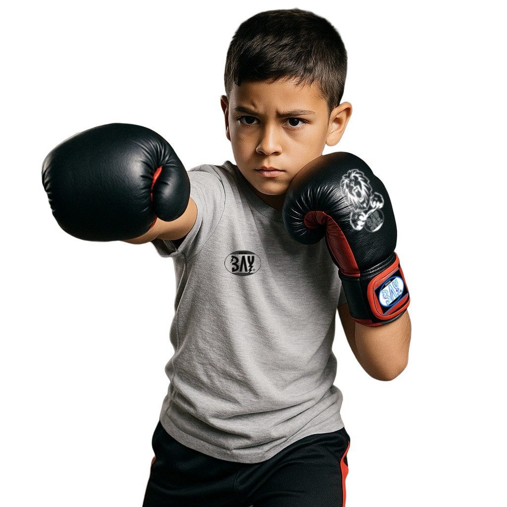 BAY-Sports Boxhandschuhe Leon Kinderboxhandschuhe 2, 4, 6, 8, 10 Unzen UZ, Kids Boxen Kickboxen (Süßer Löwe, 1 Paar), Qualität für Ihre Kinder, Anatomische Passform
