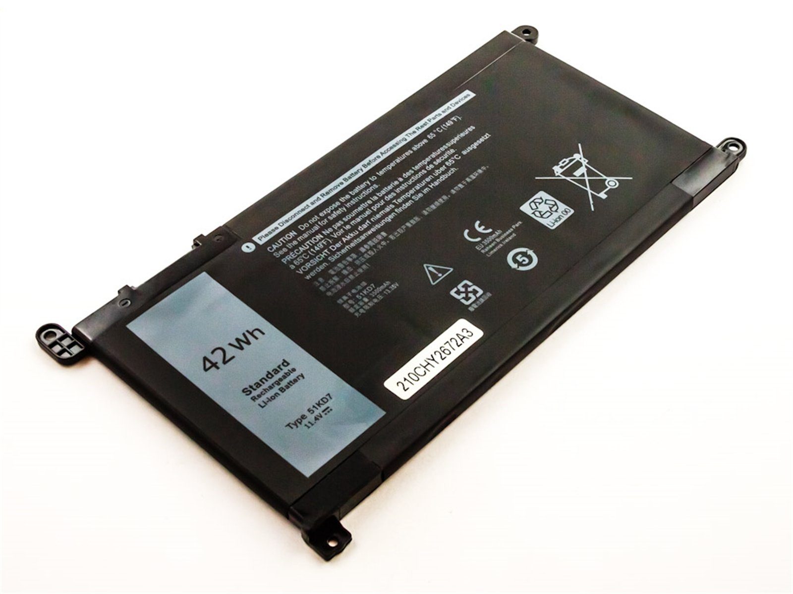 MobiloTec Akku kompatibel mit Dell Chromebook 11 3189 Akku Akku 3400 mAh (1 St)